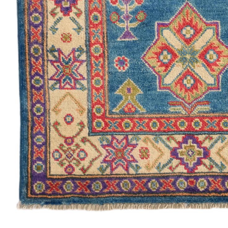 Detail image of 80cm x 130cm anudado a mano Kazak Alfombra