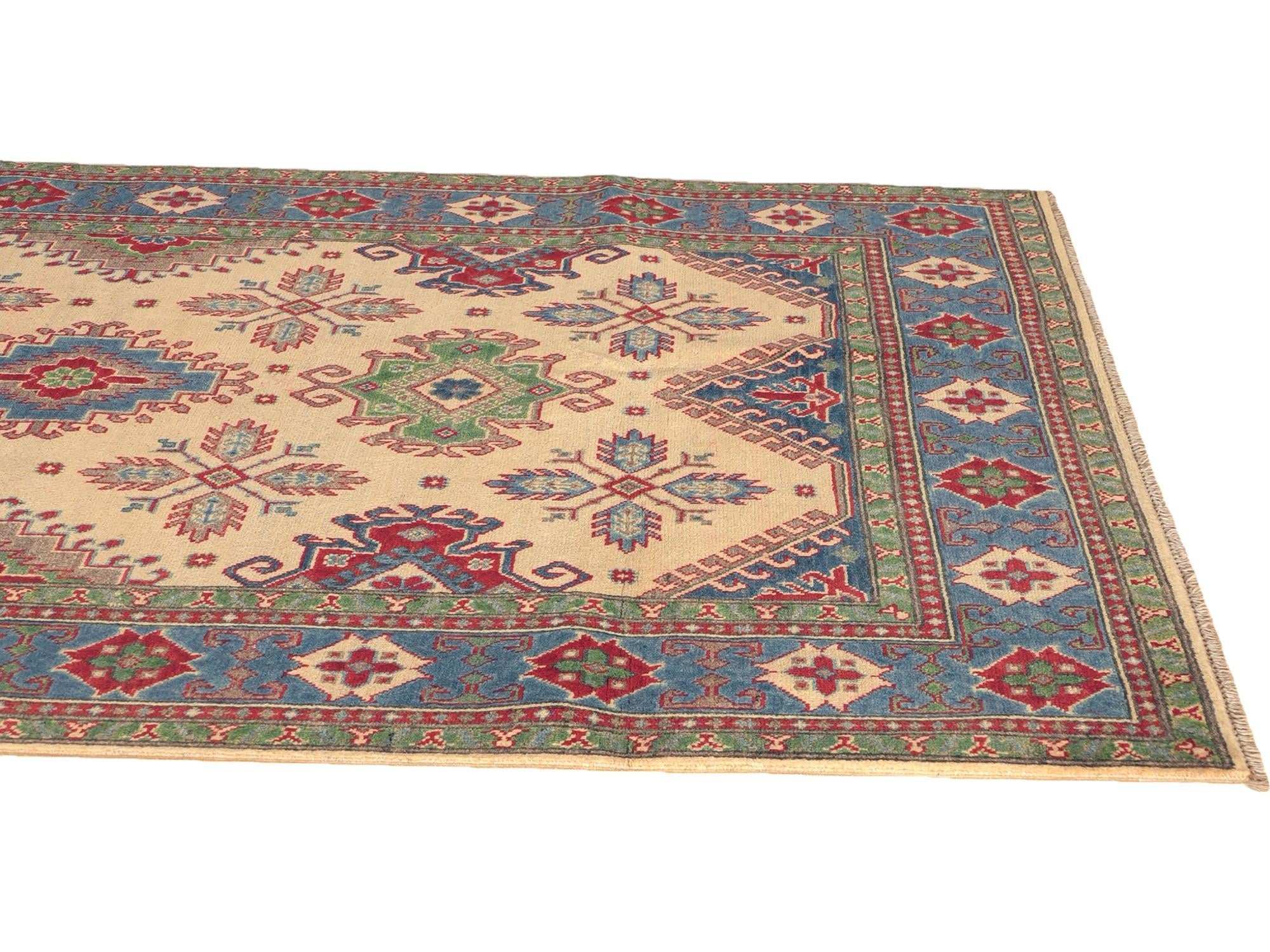 5' x 7' 5 Hand Knotted Kazak Rug