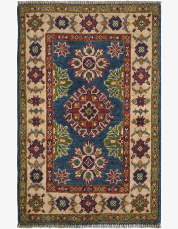 1' 10 x 2' 11 Hand Knotted Kazak Rug