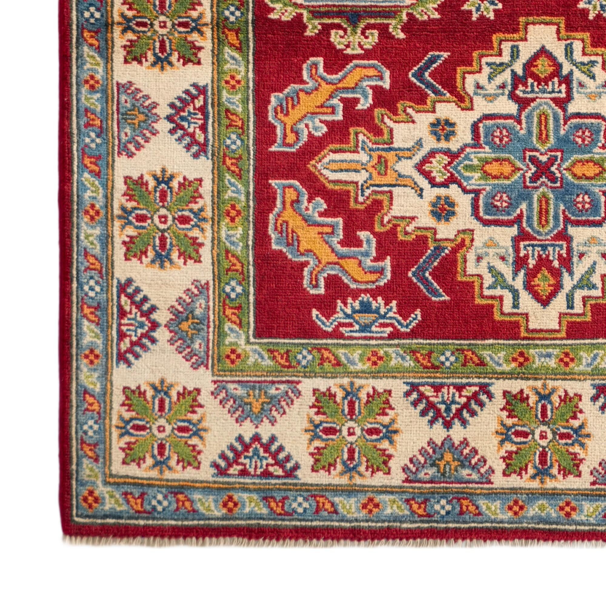 3' 11 x 6' Hand Knotted Kazak Rug