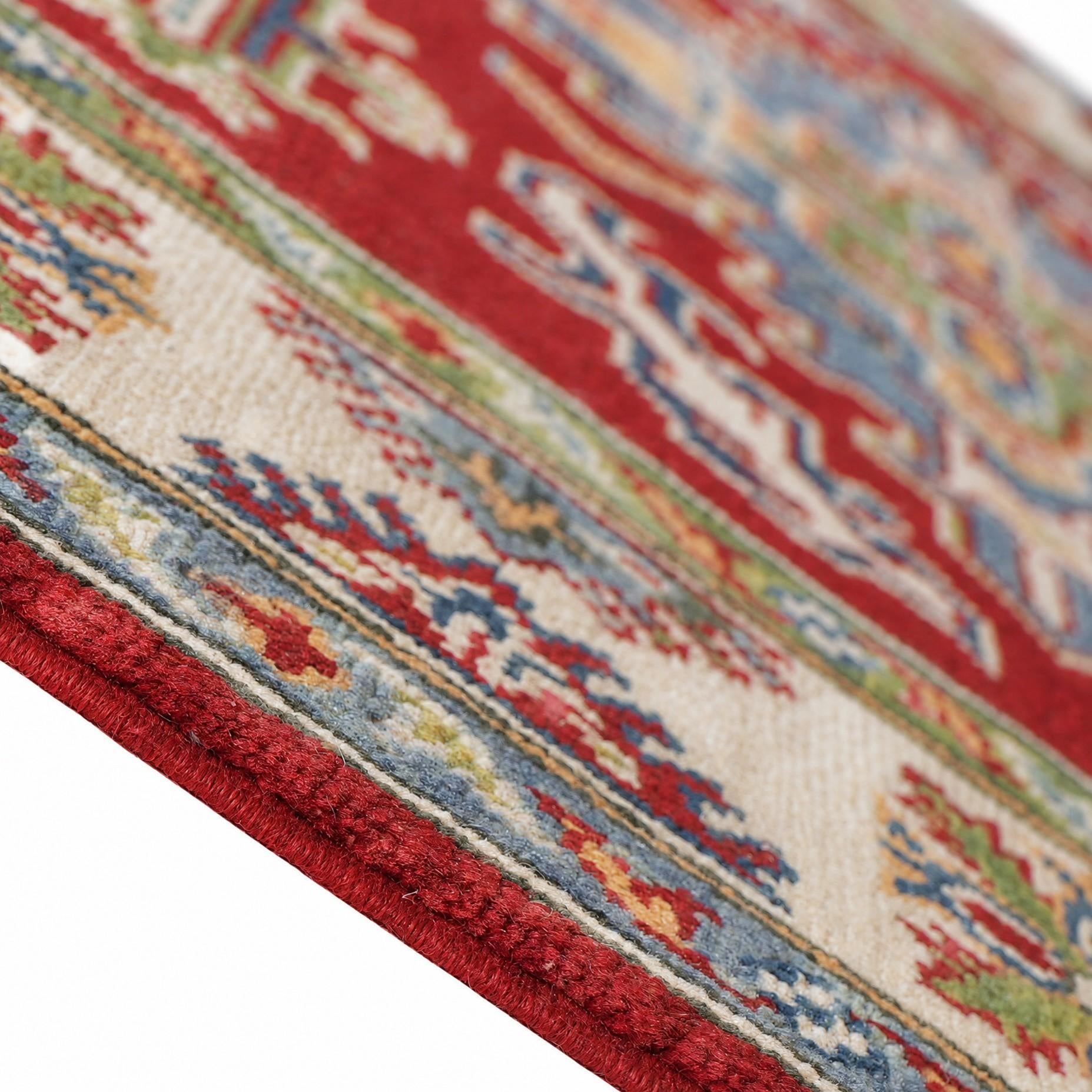 3' 11 x 6' Hand Knotted Kazak Rug