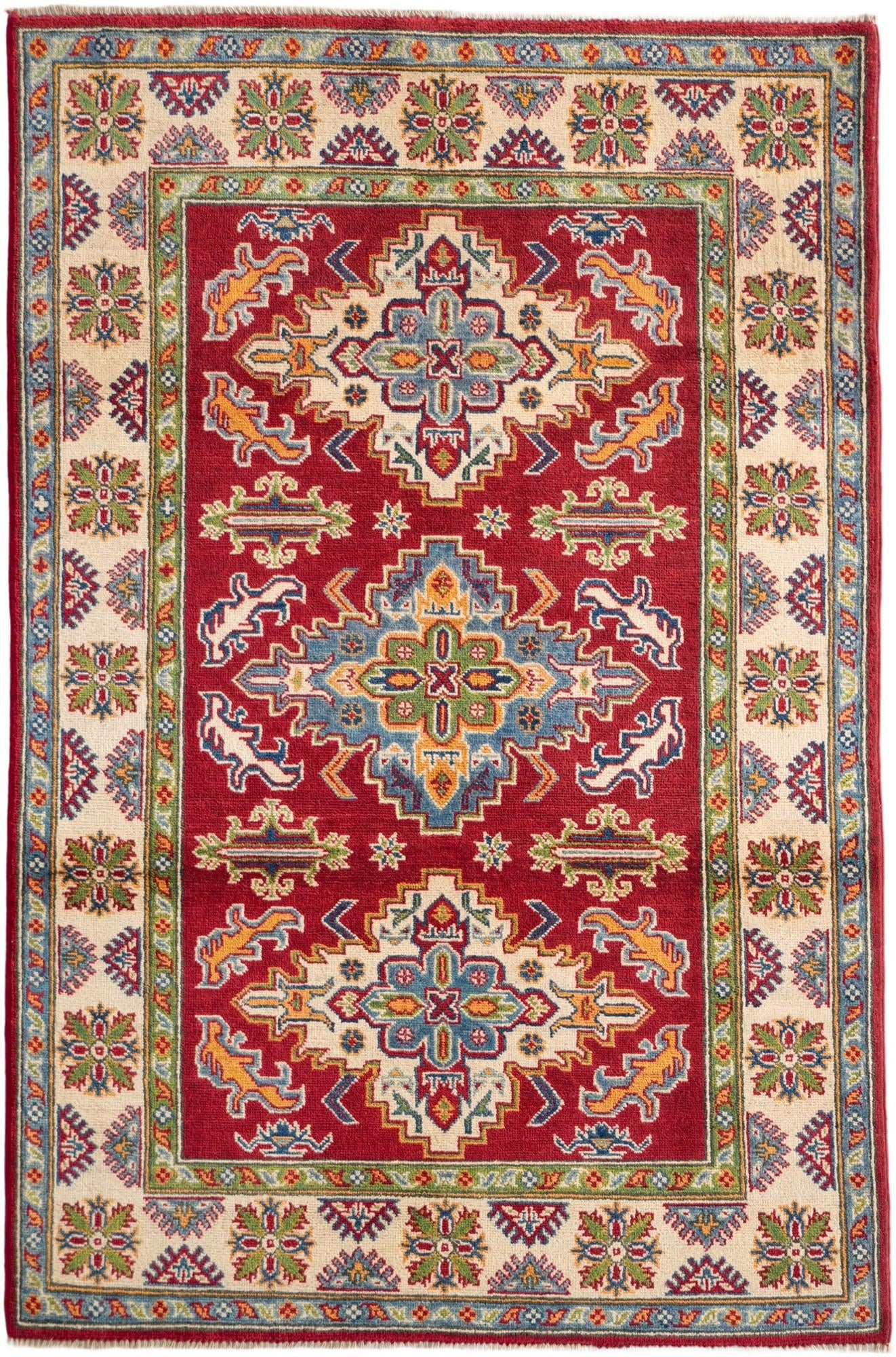 3' 11 x 6' Hand Knotted Kazak Rug