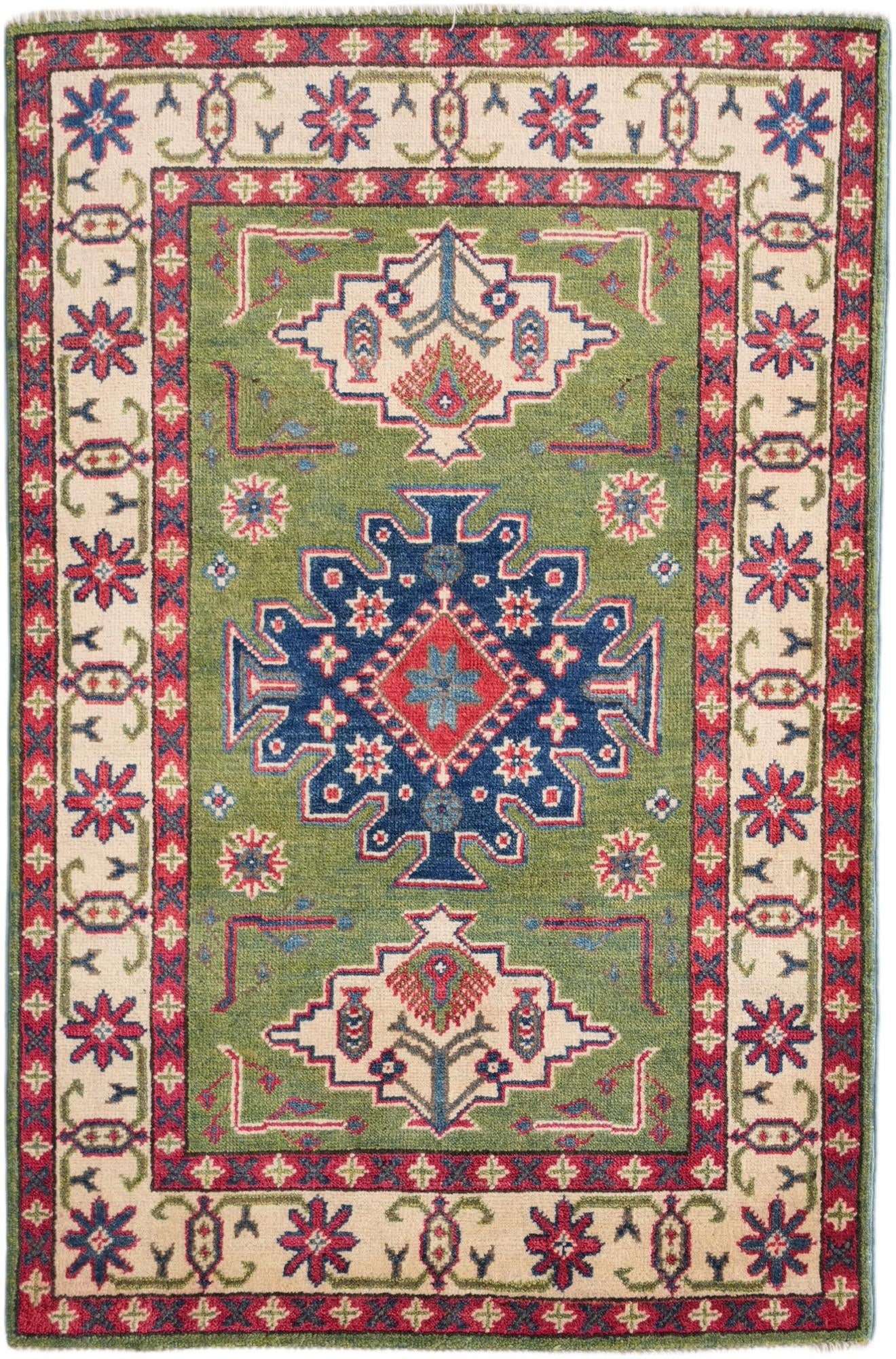 2' 8 x 4' Hand Knotted Kazak Rug