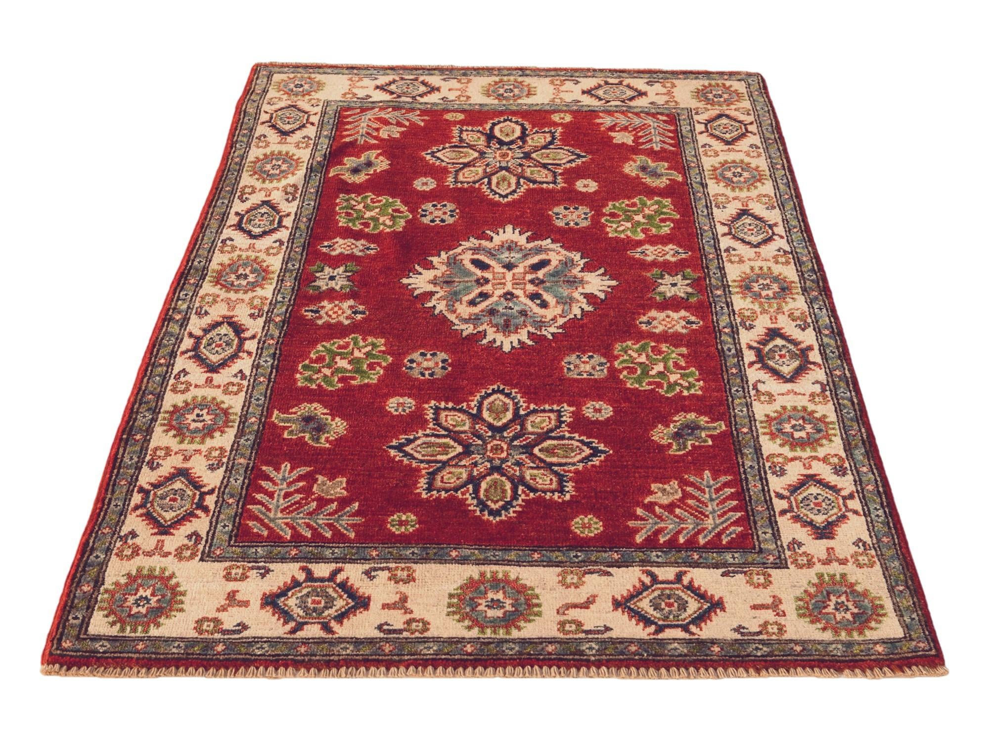 3' 2 x 4' 11 Hand Knotted Kazak Rug