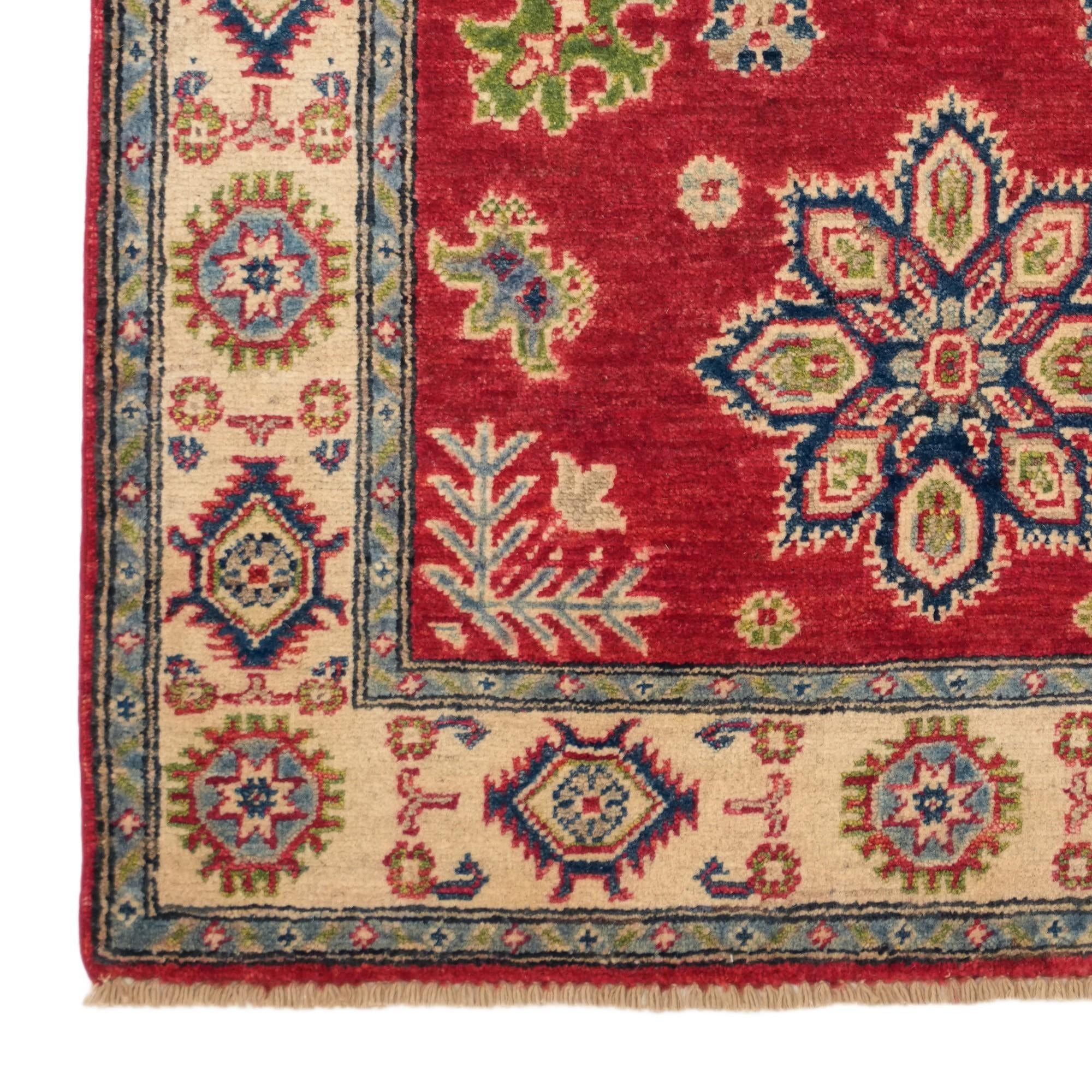 3' 2 x 4' 11 Hand Knotted Kazak Rug