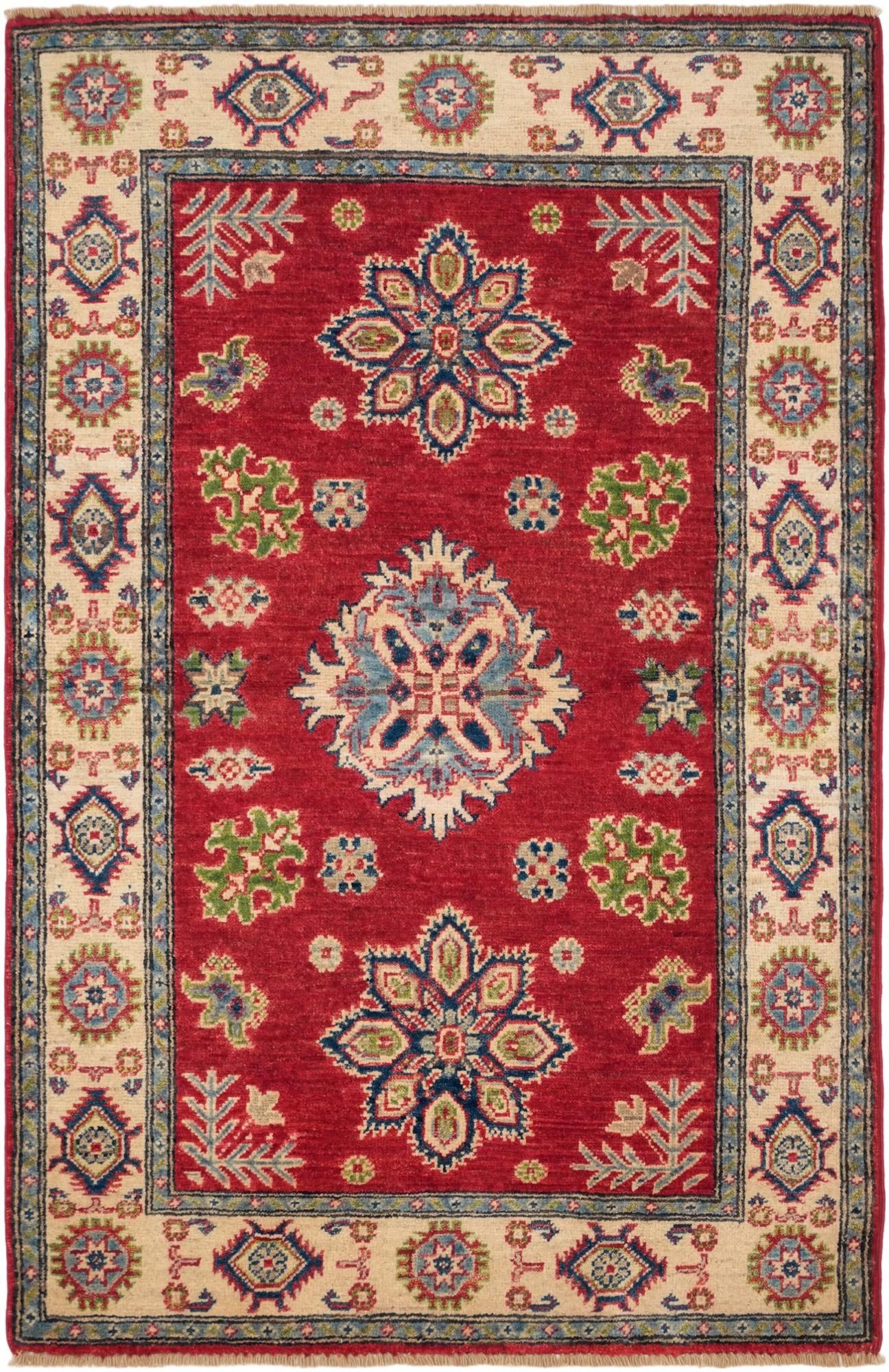 3' 2 x 4' 11 Hand Knotted Kazak Rug