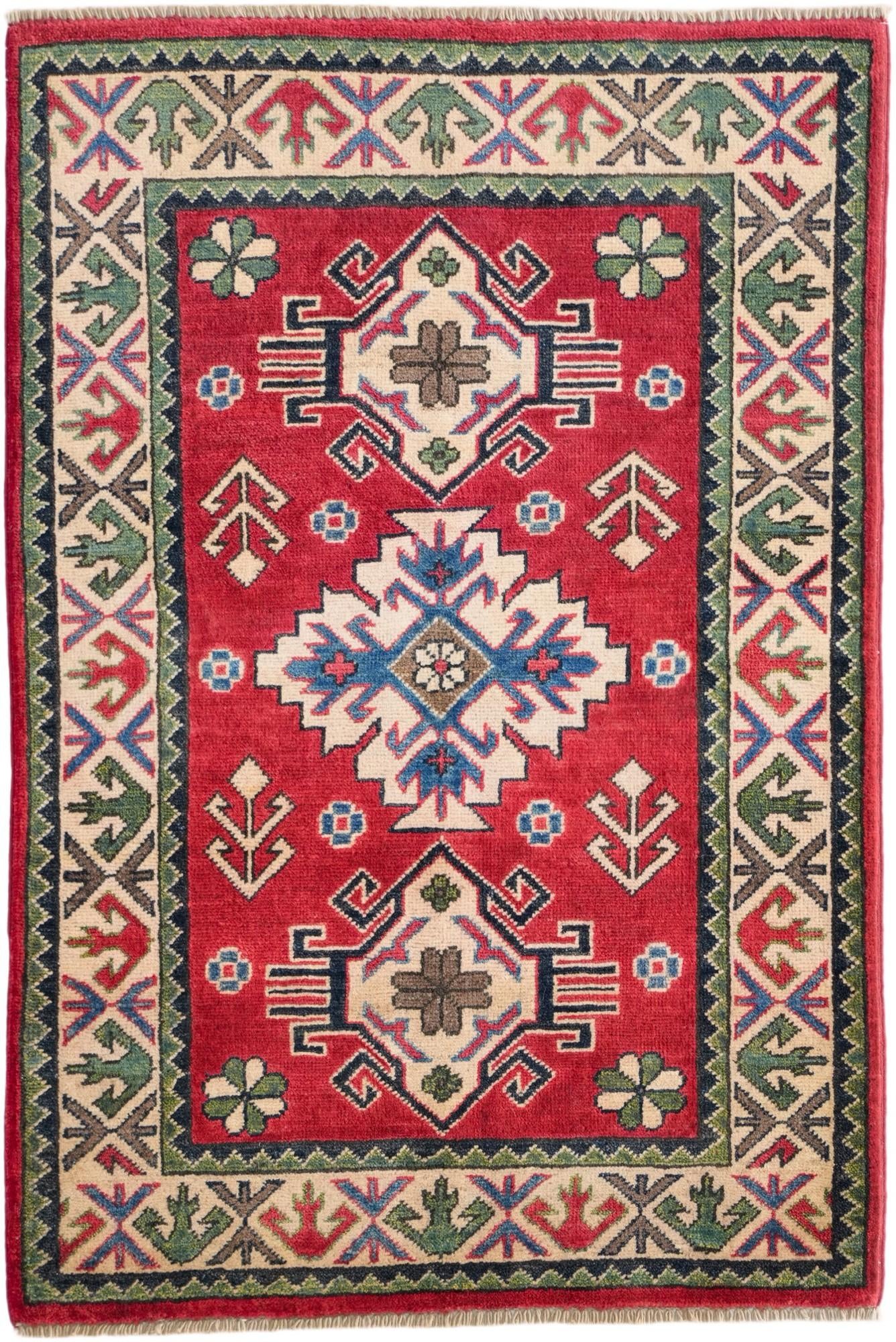 2' 7 x 3' 11 Hand Knotted Kazak Rug
