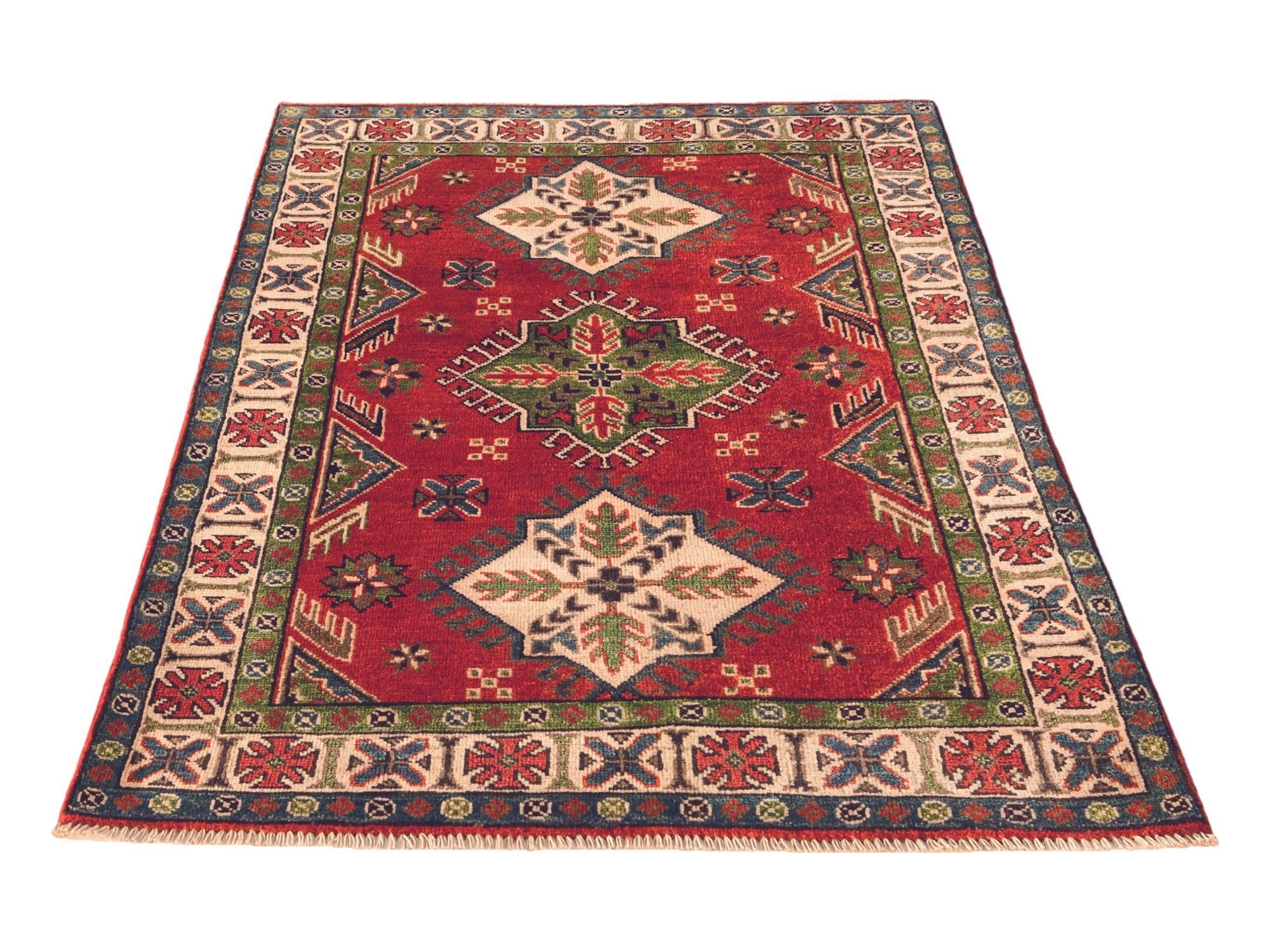 3' 5 x 4' 11 Hand Knotted Kazak Rug