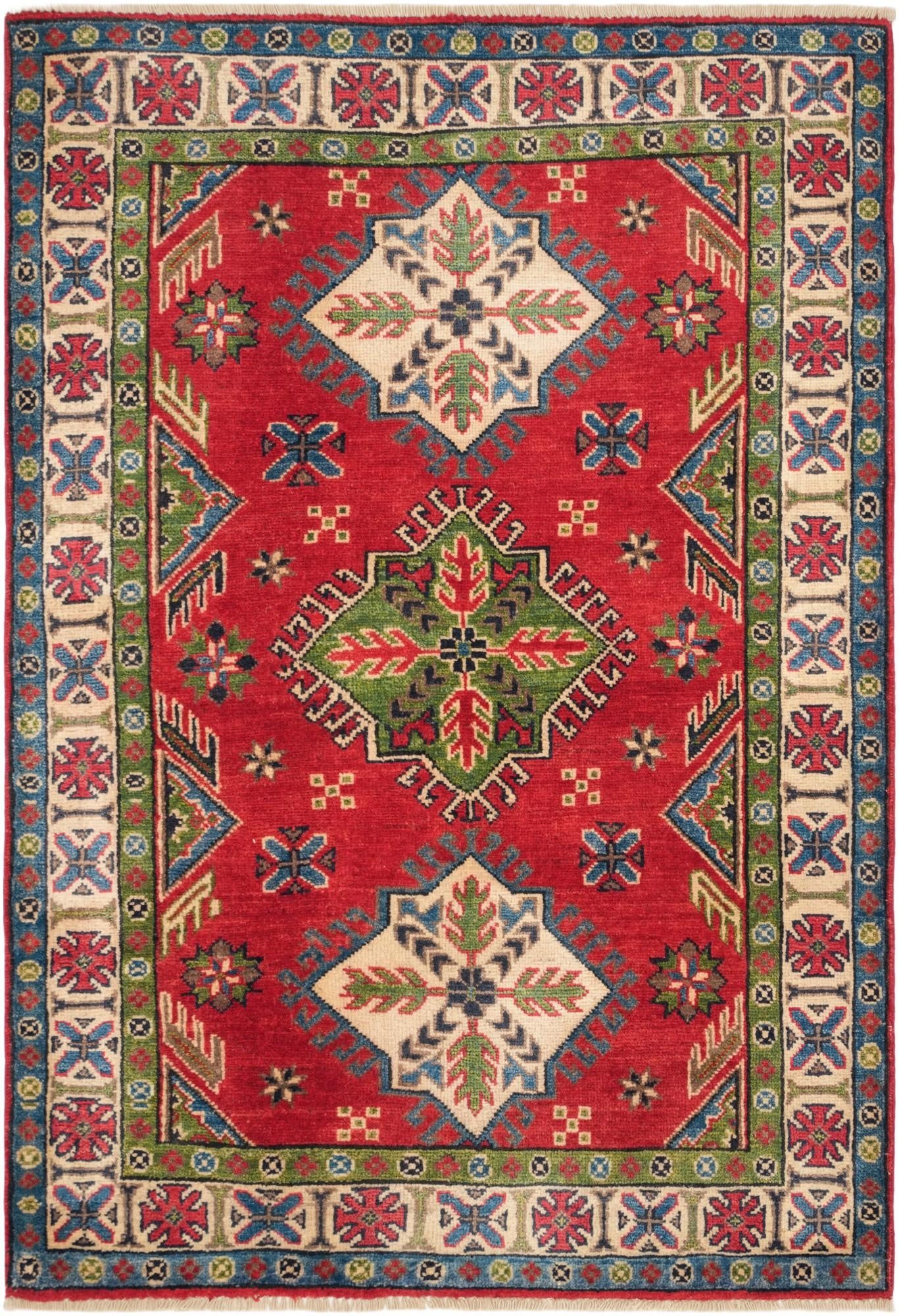 3' 5 x 4' 11 Hand Knotted Kazak Rug