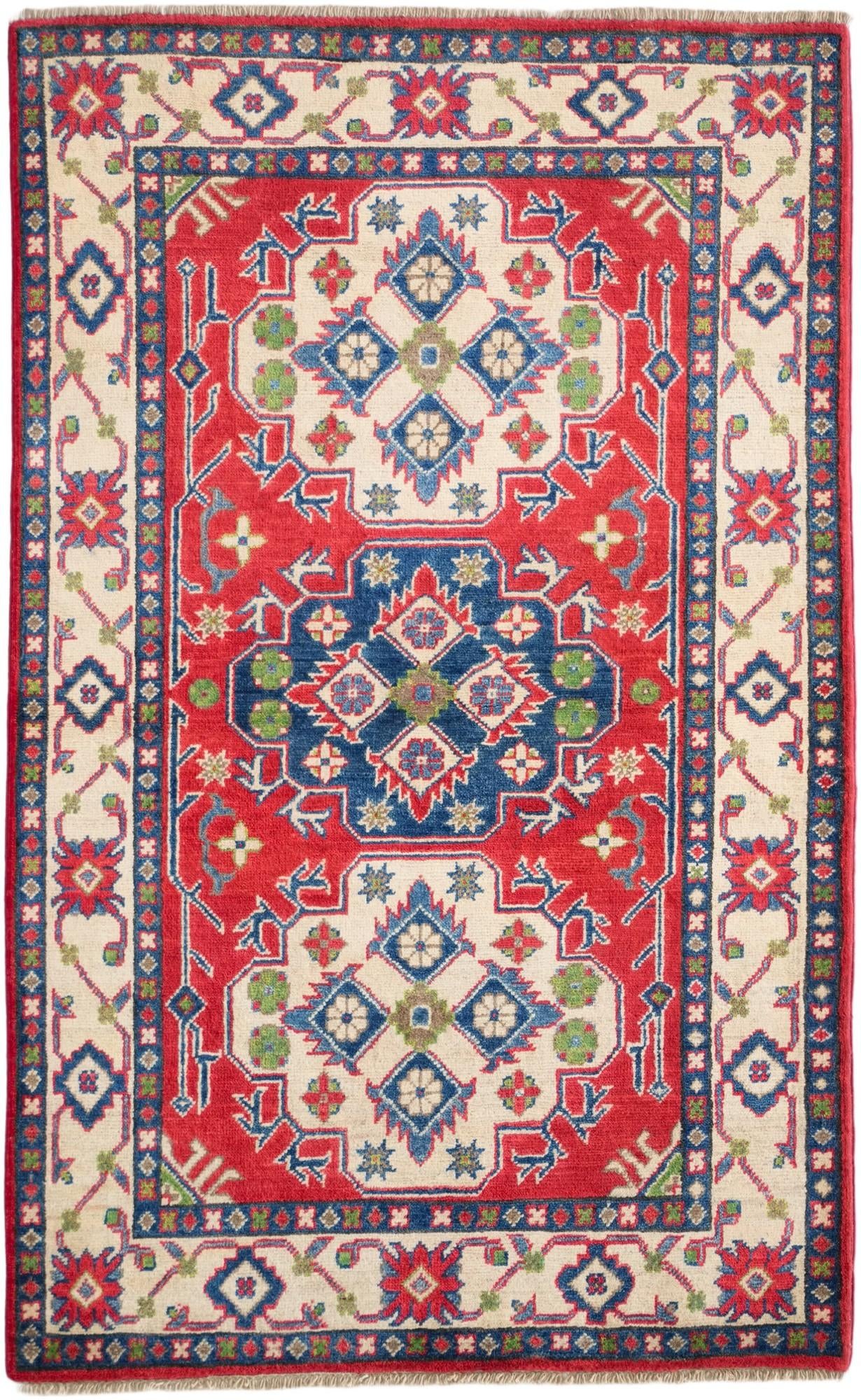 3' 3 x 5' 4 Hand Knotted Kazak Rug
