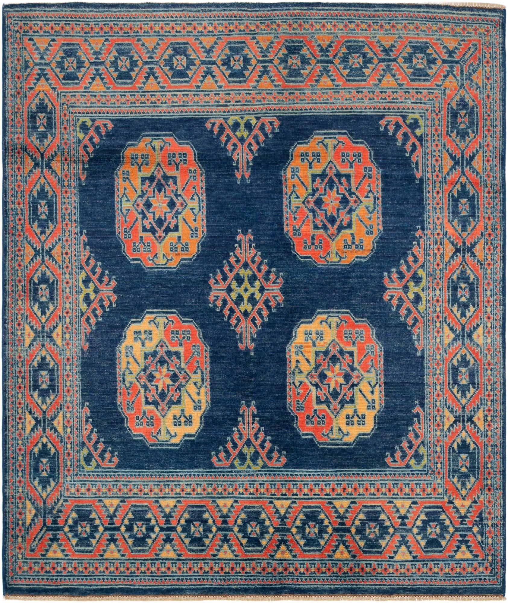 5' 3 x 6' 3 Hand Knotted Kazak Rug