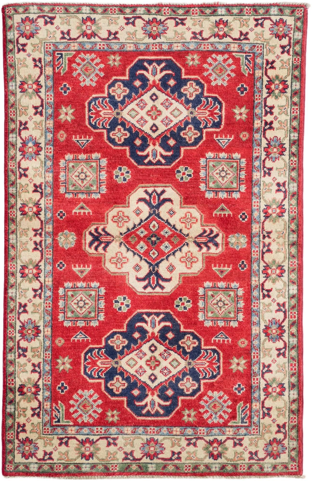 3' 2 x 4' 11 Hand Knotted Kazak Rug