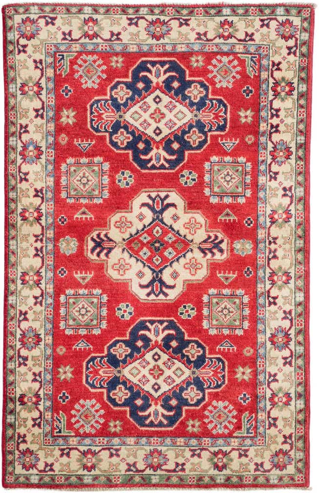 3' 2 x 4' 11 Hand Knotted Kazak Rug