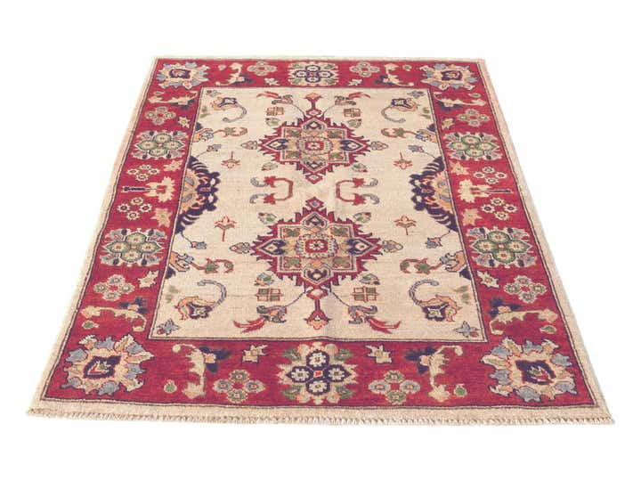 3' 5 x 4' 11 Hand Knotted Kazak Rug