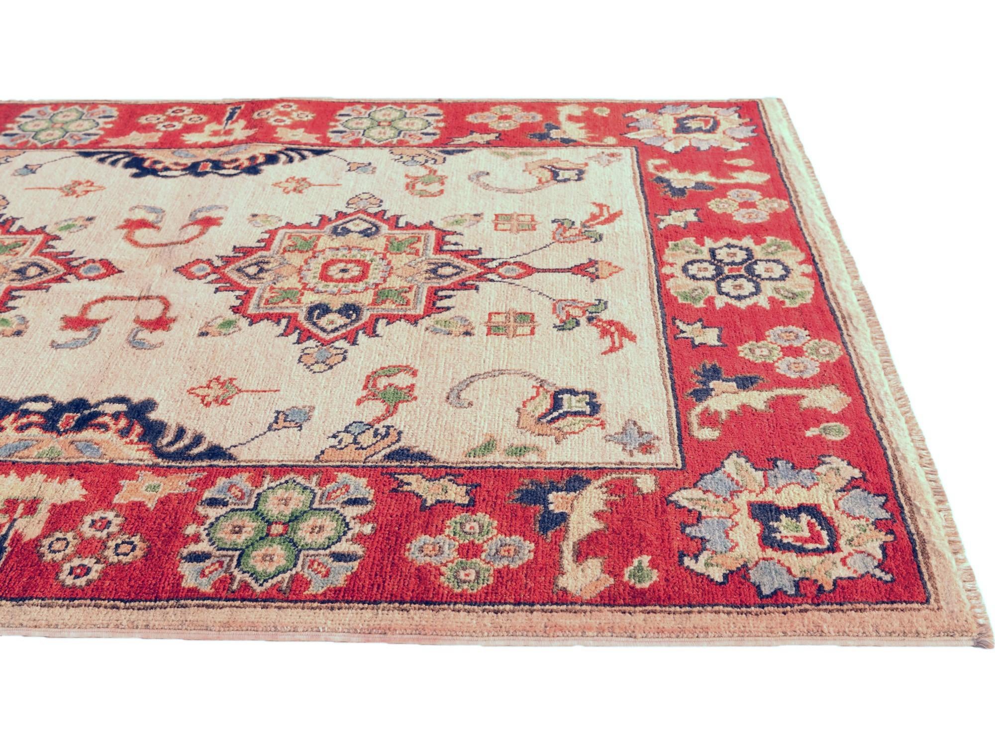 3' 5 x 4' 11 Hand Knotted Kazak Rug