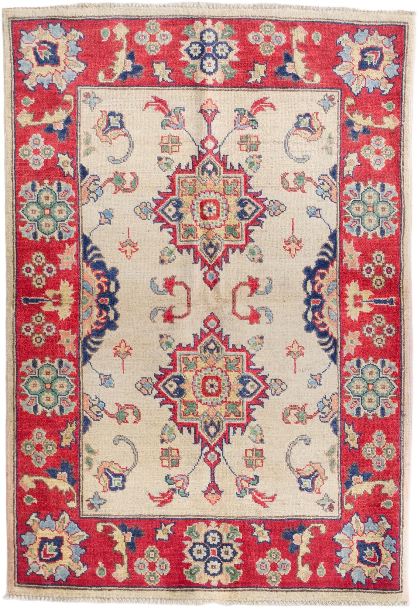 3' 5 x 4' 11 Hand Knotted Kazak Rug
