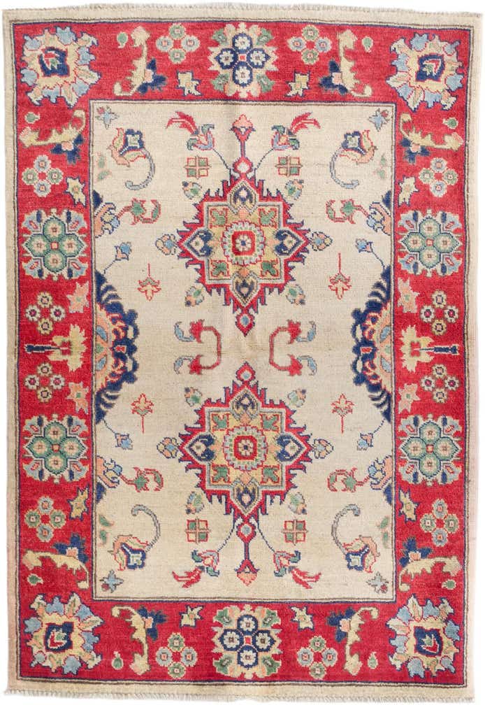 3' 5 x 4' 11 Hand Knotted Kazak Rug