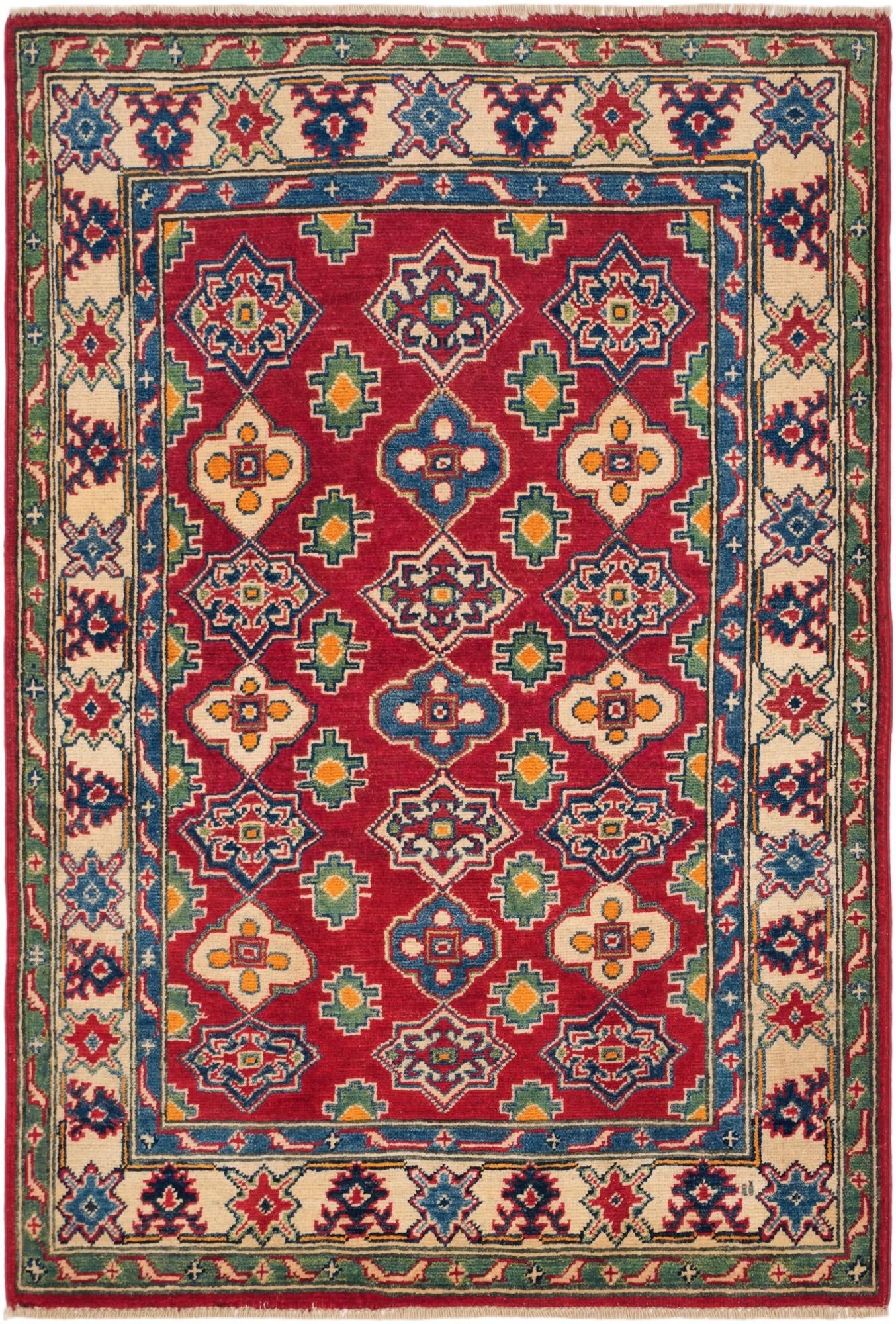 3' 3 x 4' 10 Hand Knotted Kazak Rug