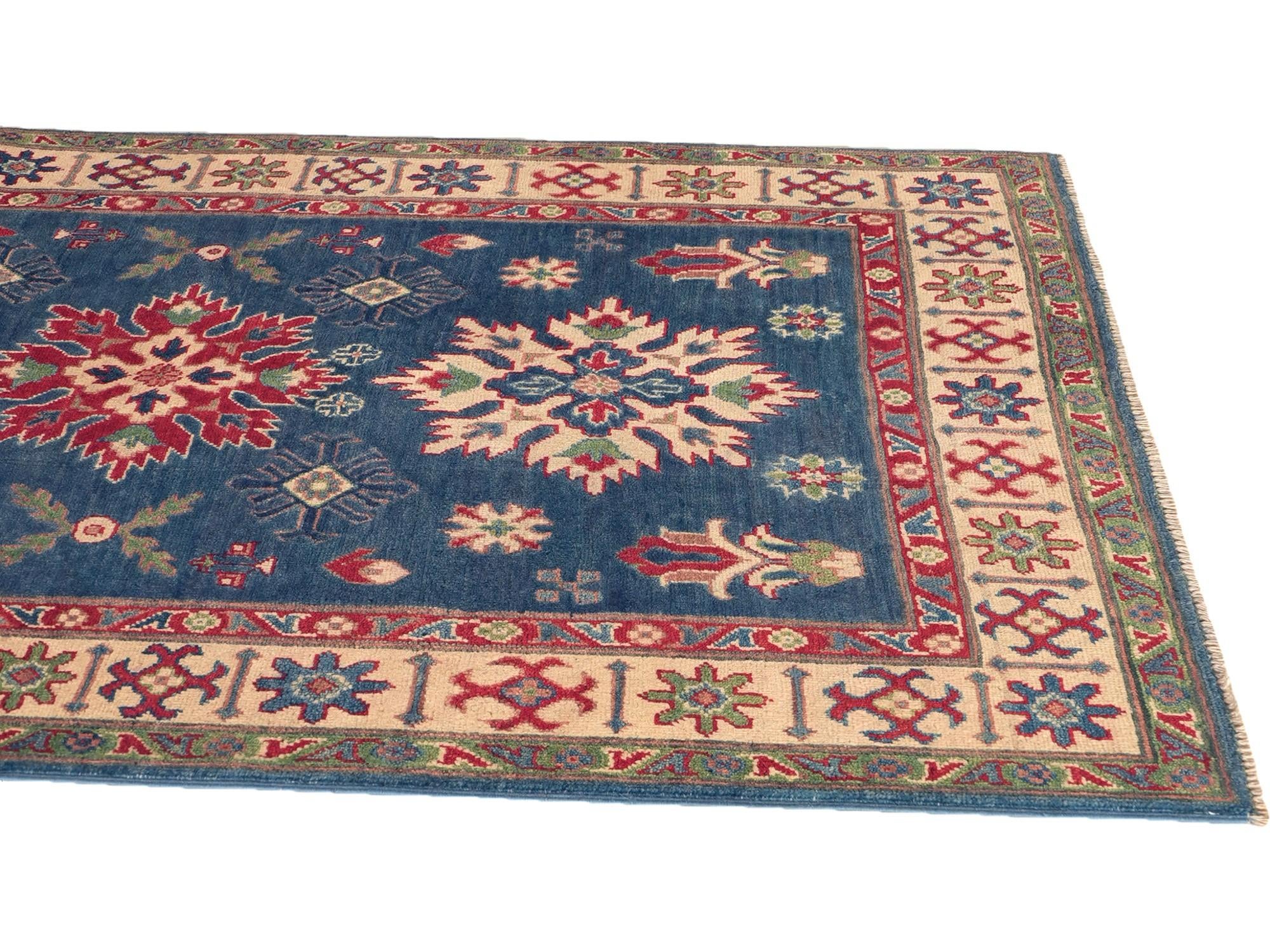 Detail image 6 of 10: 3' 11 x 5' 11 Hand Knotted Kazak Rug