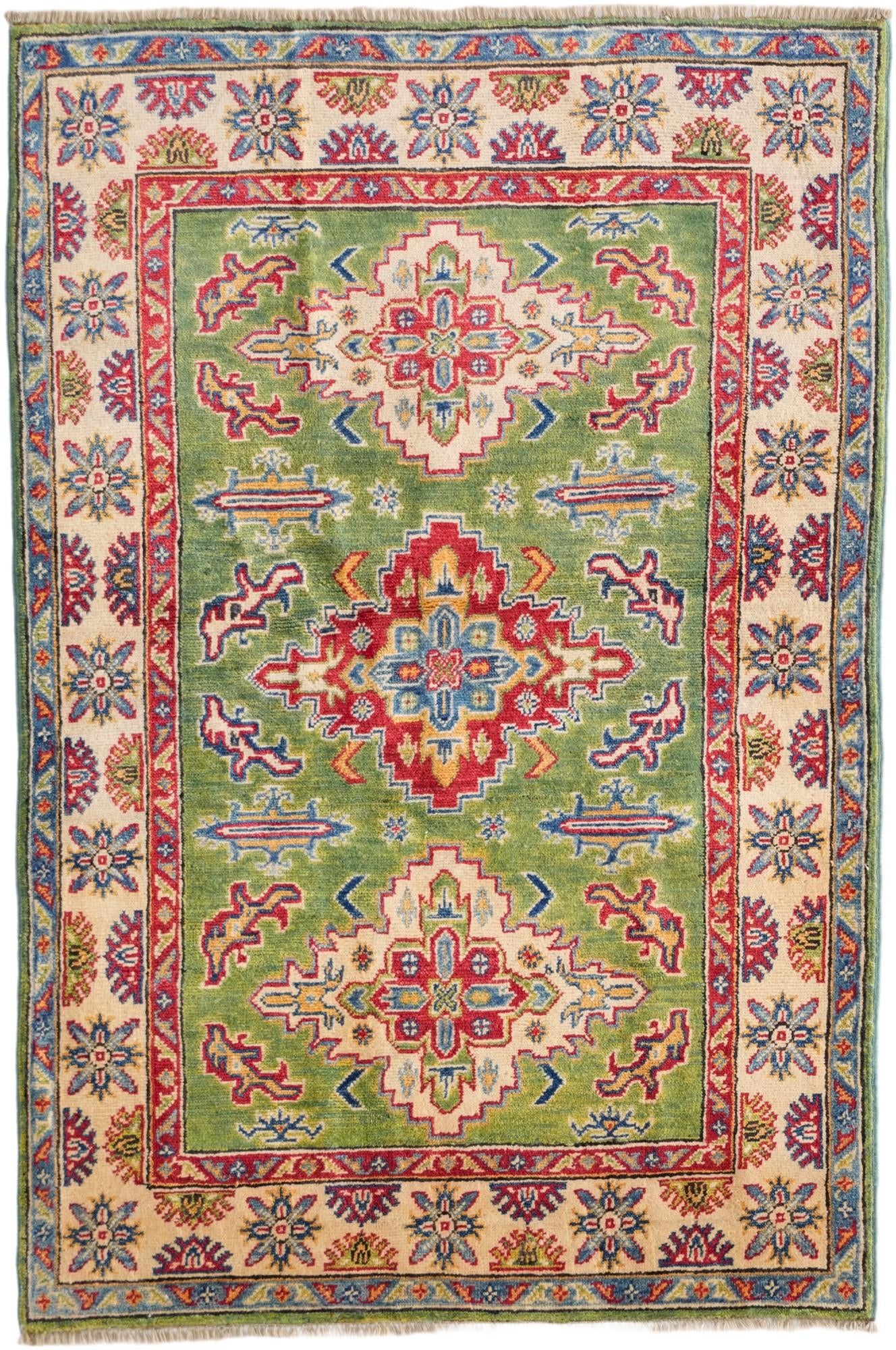 3' 3 x 4' 11 Hand Knotted Kazak Rug