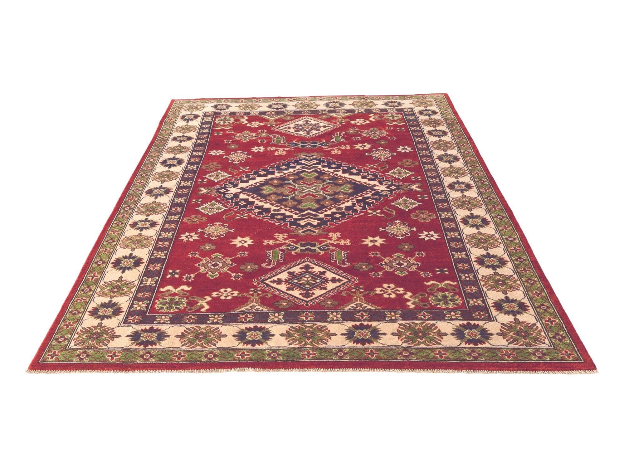 6' 1 x 8' 7 Hand Knotted Kazak Rug
