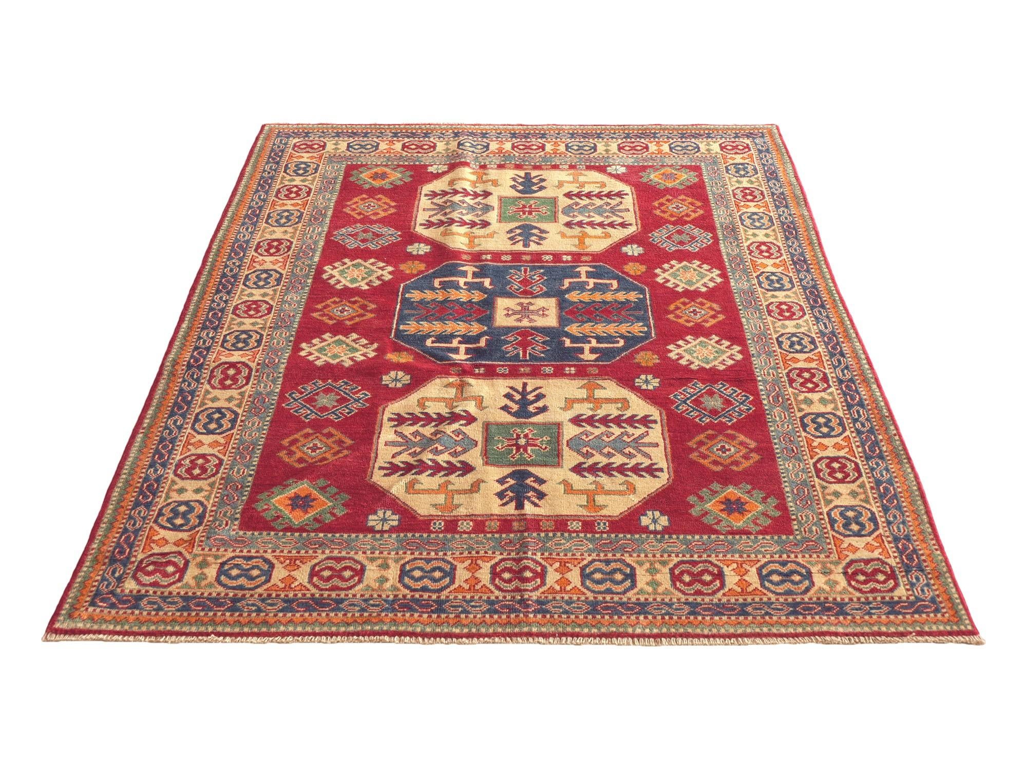 Detail image 5 of 10: 5' 1 x 7' 2 Hand Knotted Kazak Rug