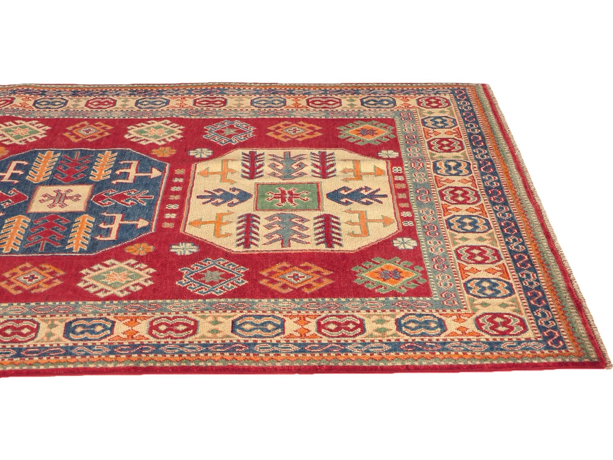 Detail image 6 of 10: 5' 1 x 7' 2 Hand Knotted Kazak Rug