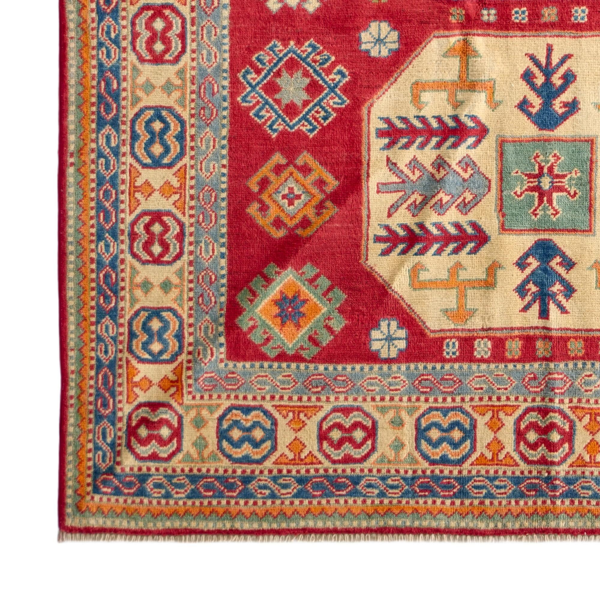 Detail image 7 of 10: 5' 1 x 7' 2 Hand Knotted Kazak Rug