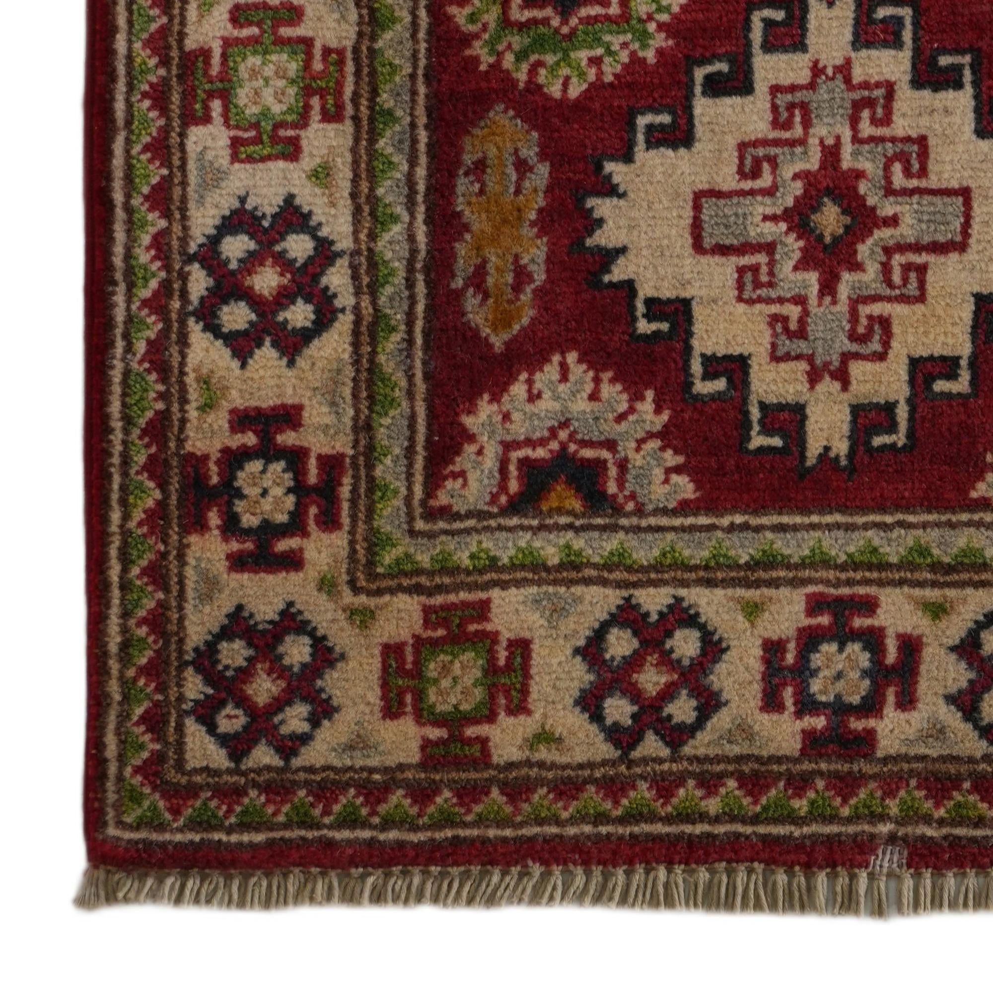 1' 10 x 3' Hand Knotted Kazak Rug