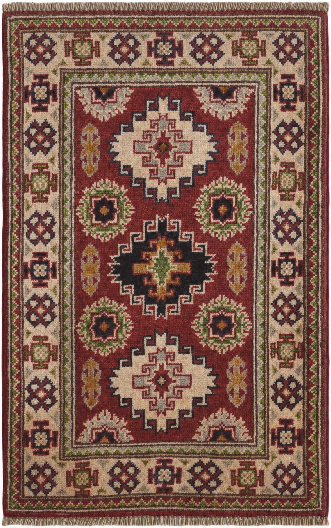 1' 10 x 3' Hand Knotted Kazak Rug