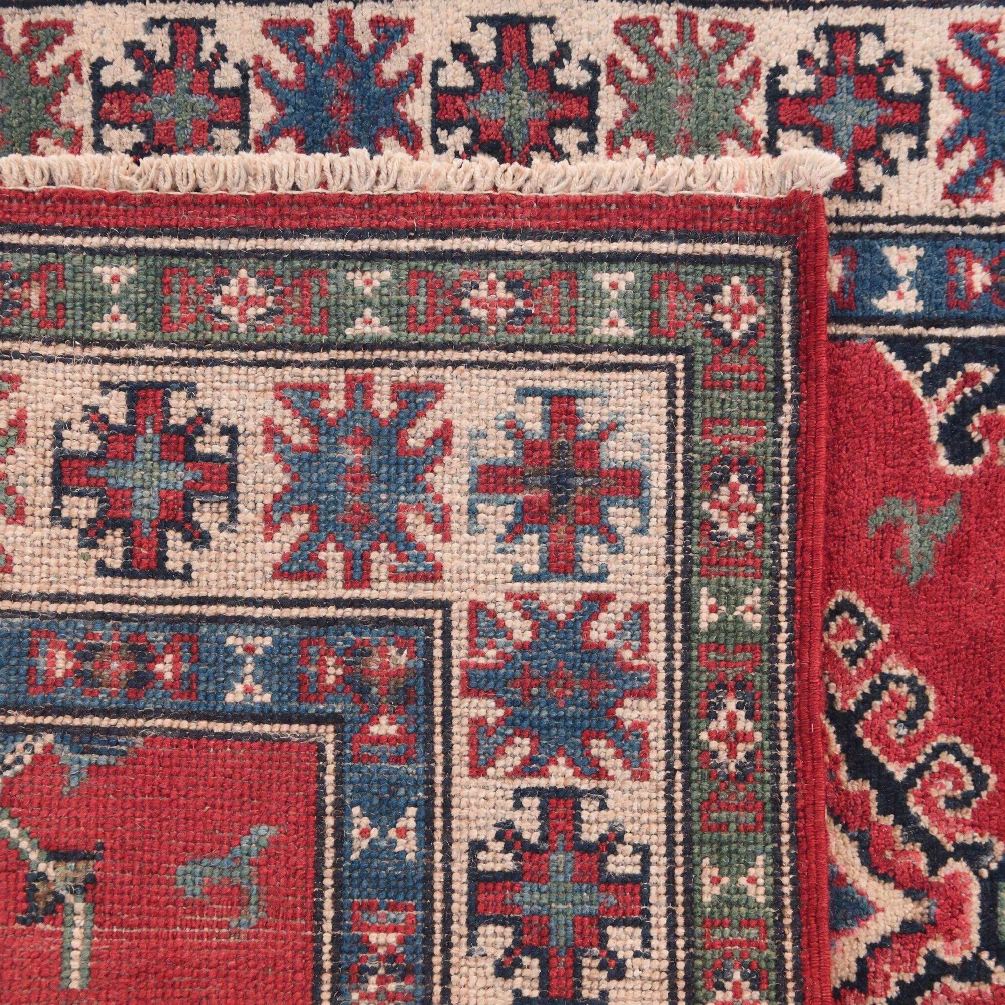 2' 7 x 4' Hand Knotted Kazak Rug