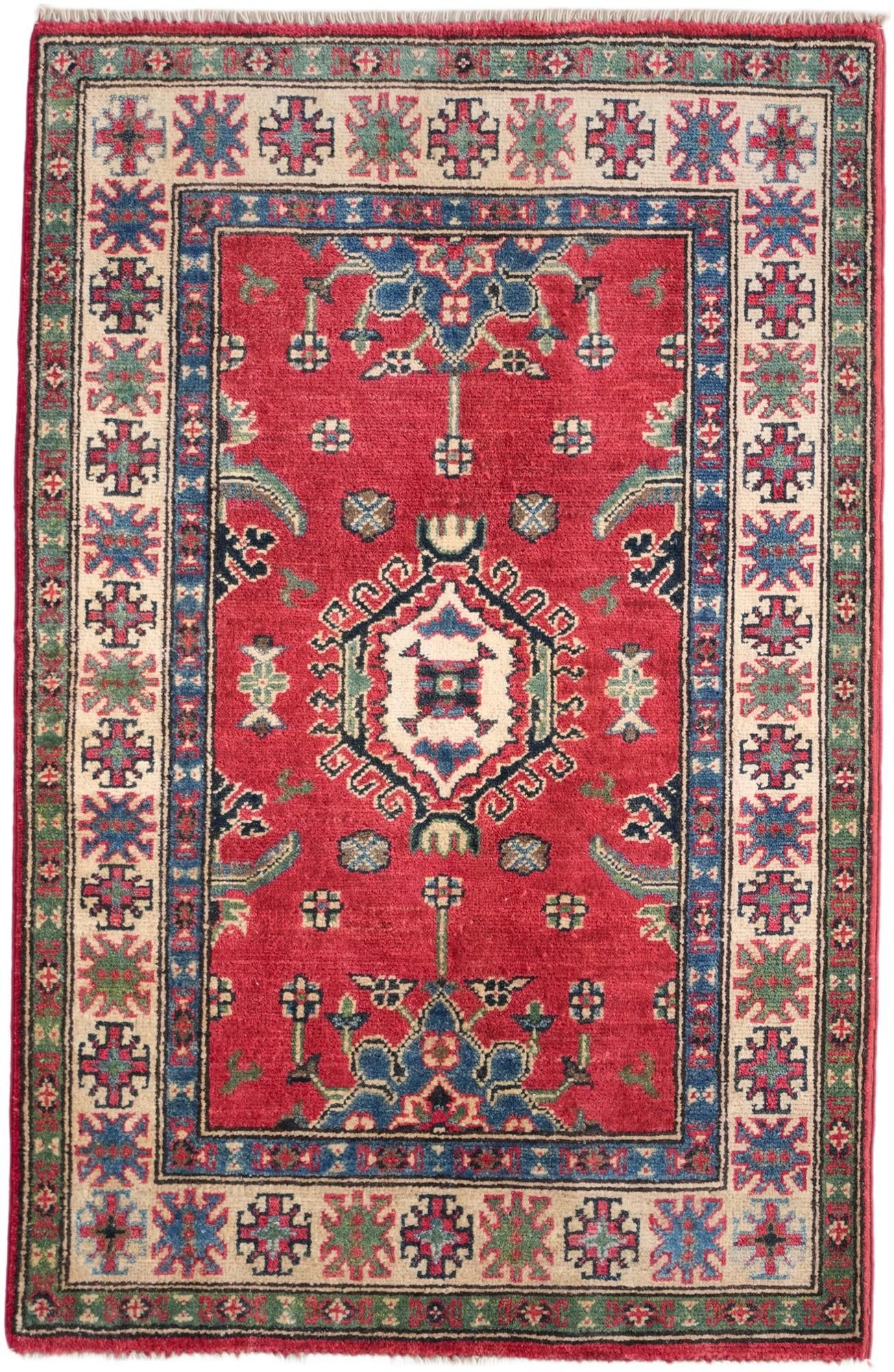 2' 7 x 4' Hand Knotted Kazak Rug