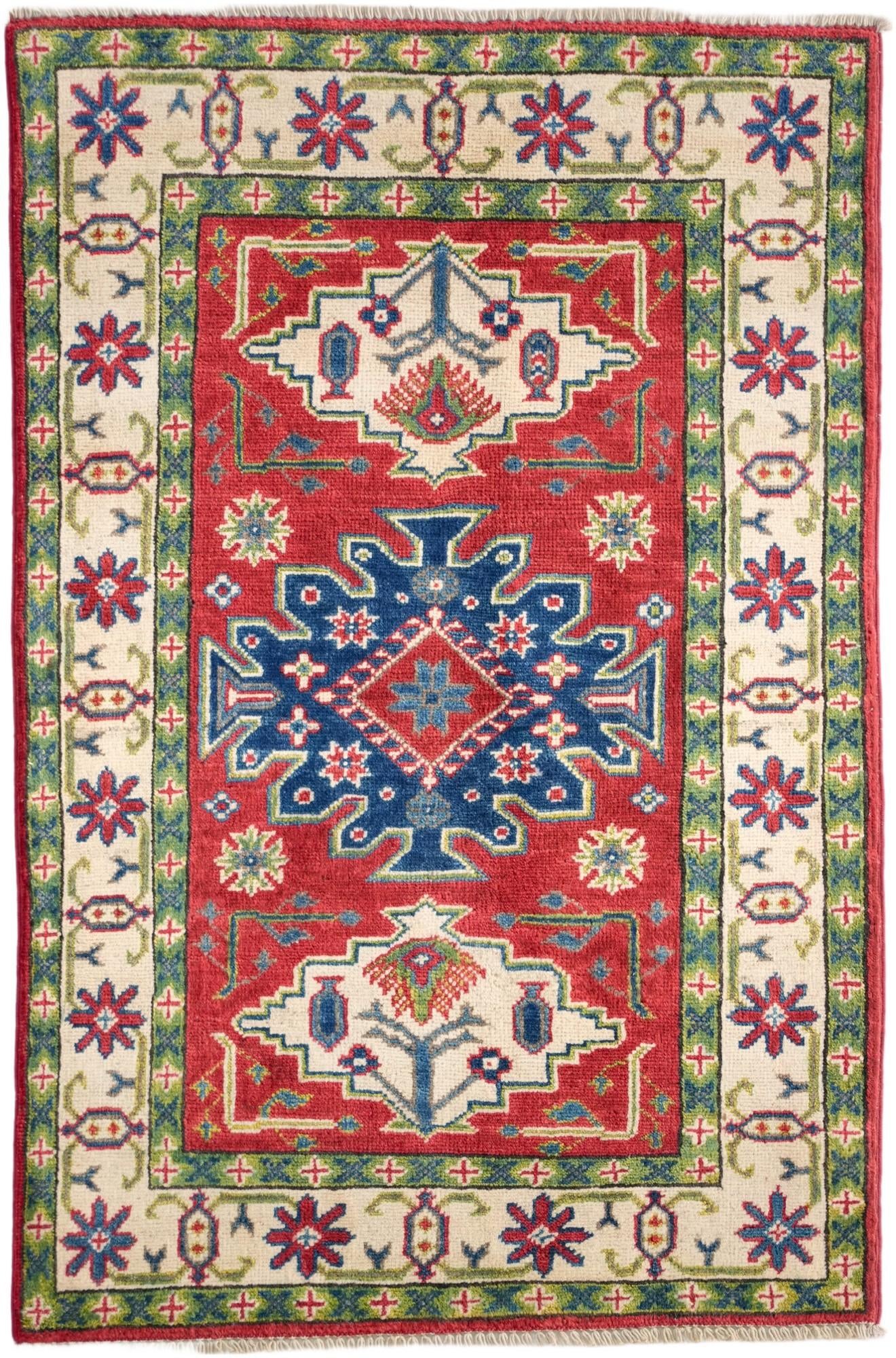 2' 8 x 4' Hand Knotted Kazak Rug