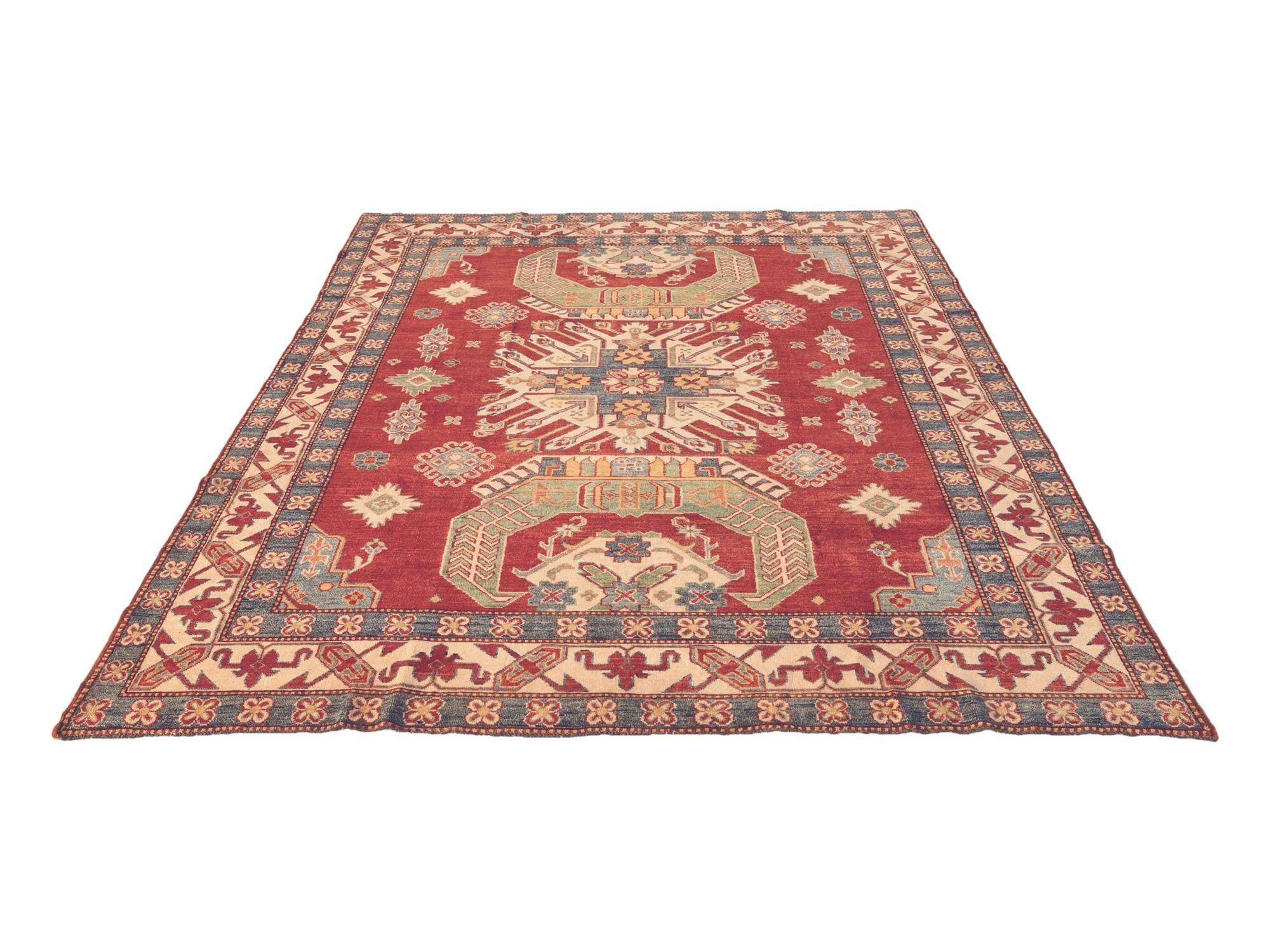 7' 3 x 10' 3 Hand Knotted Kazak Rug
