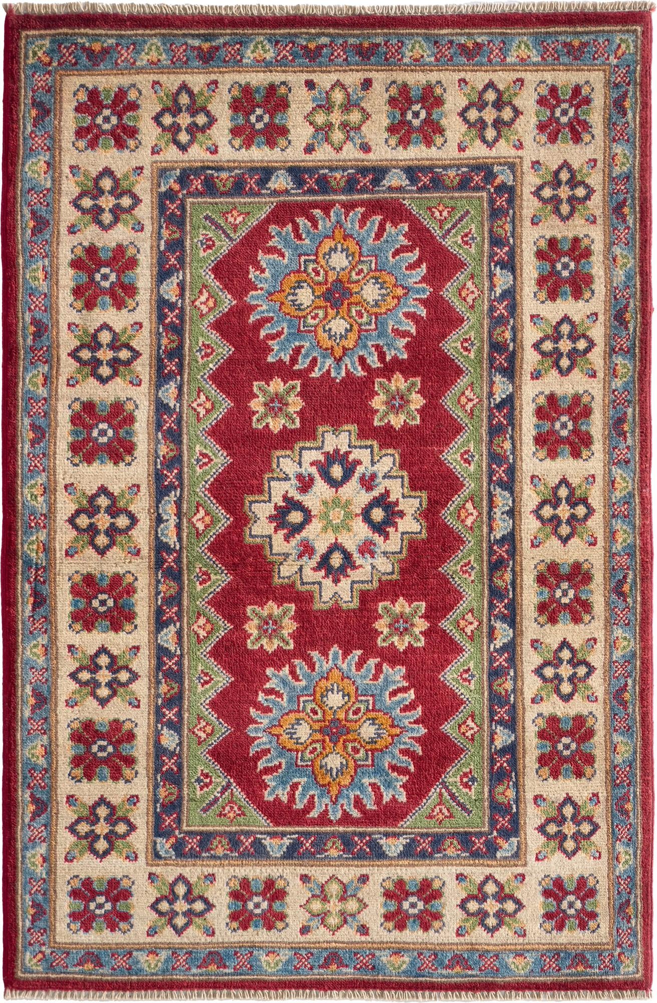 Detail image 2 of 10: 2' 8 x 4' 2 Hand Knotted Kazak Rug
