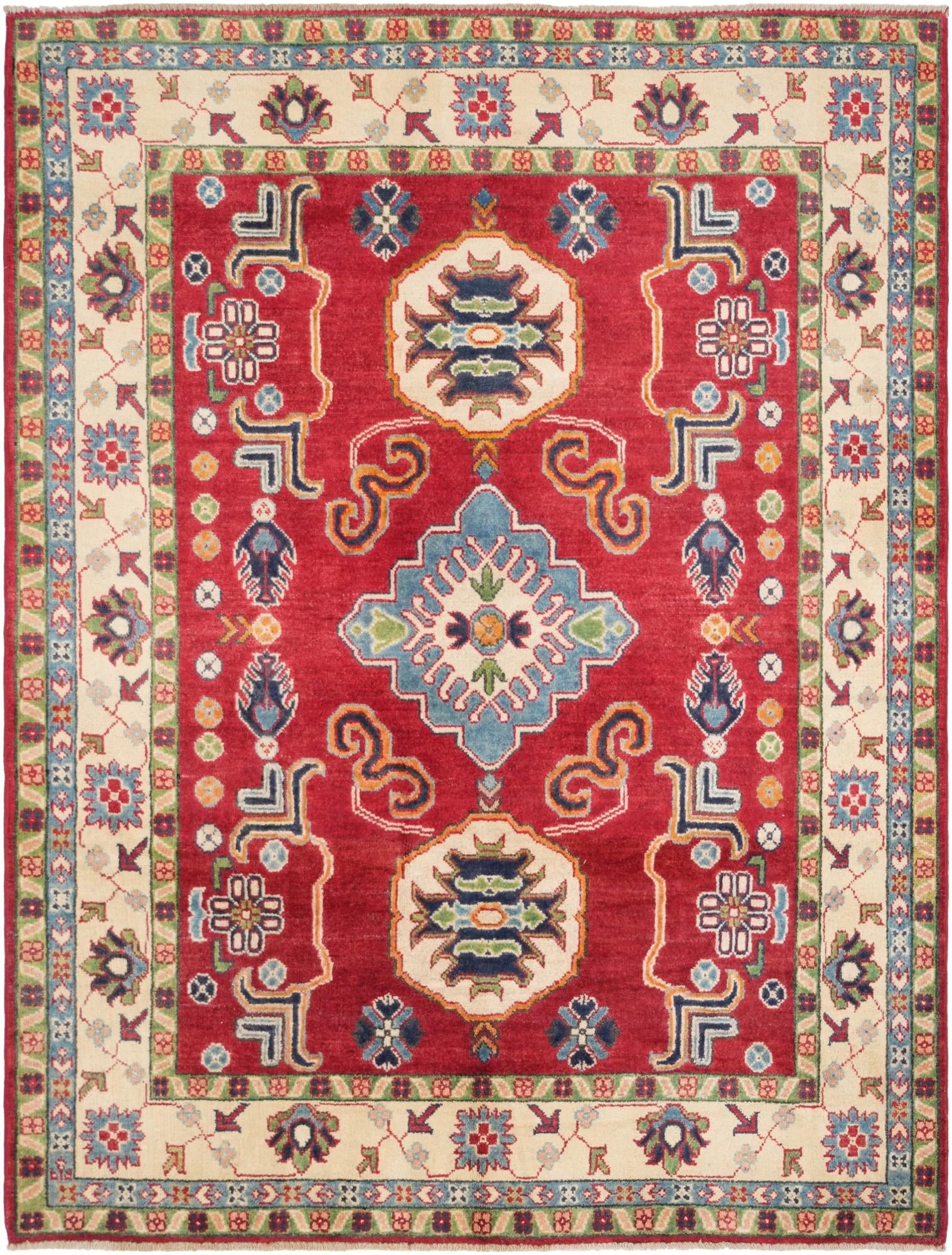 5' x 6' 8 Hand Knotted Kazak Rug