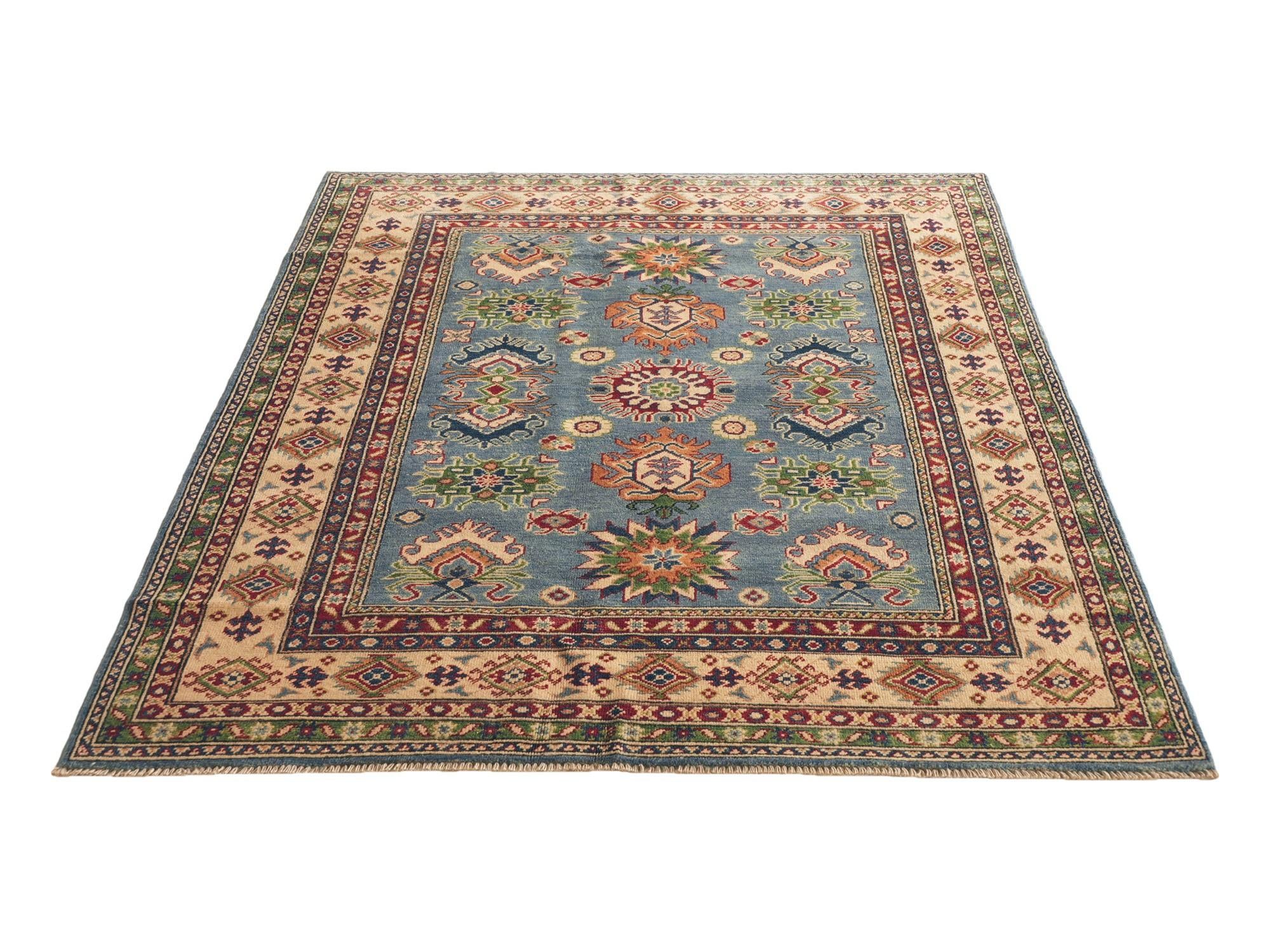 5' x 6' 7 Hand Knotted Kazak Rug