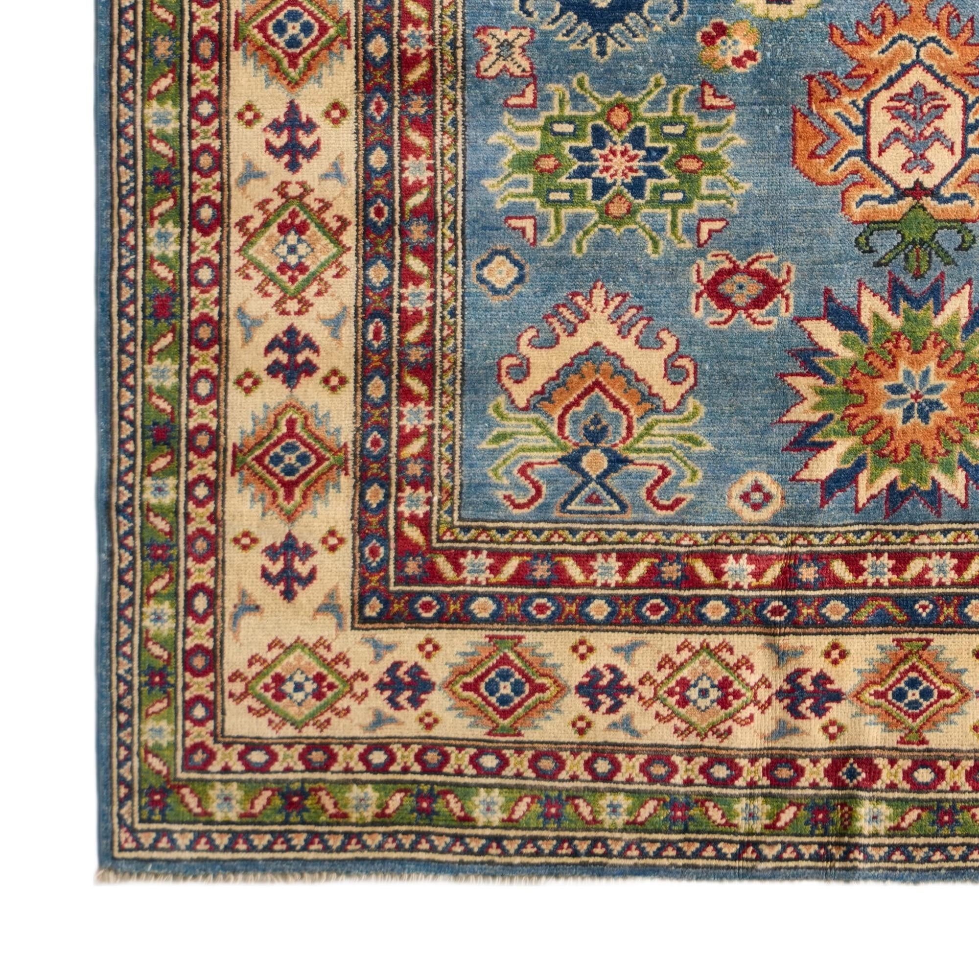 5' x 6' 7 Hand Knotted Kazak Rug