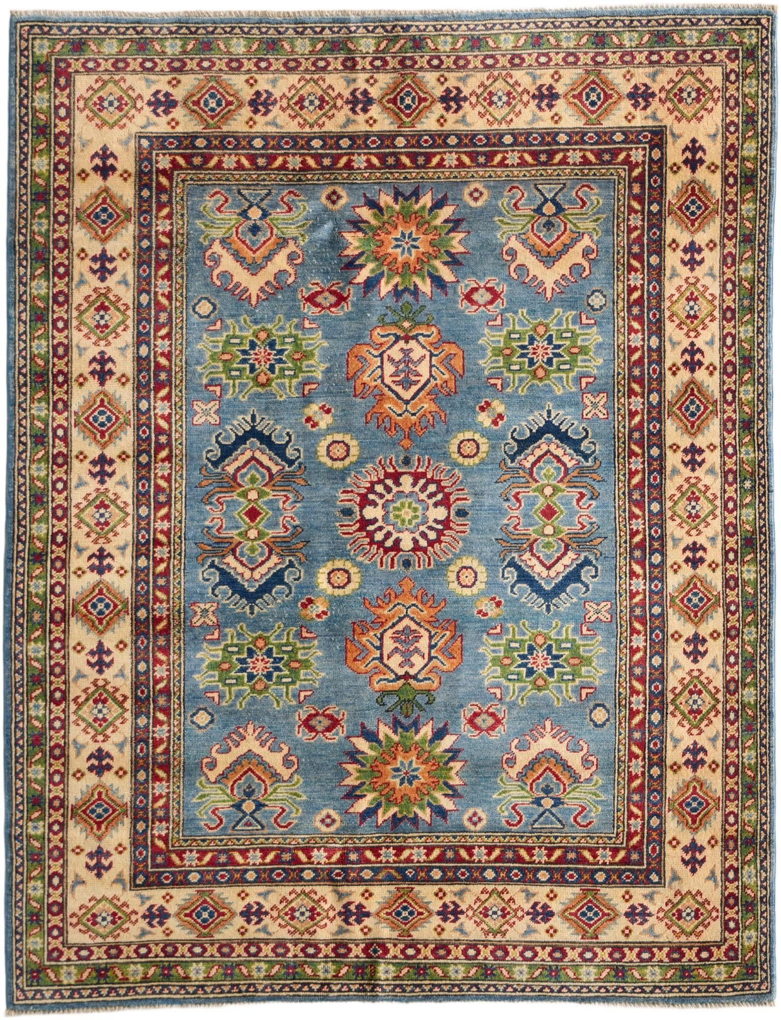 5' x 6' 7 Hand Knotted Kazak Rug