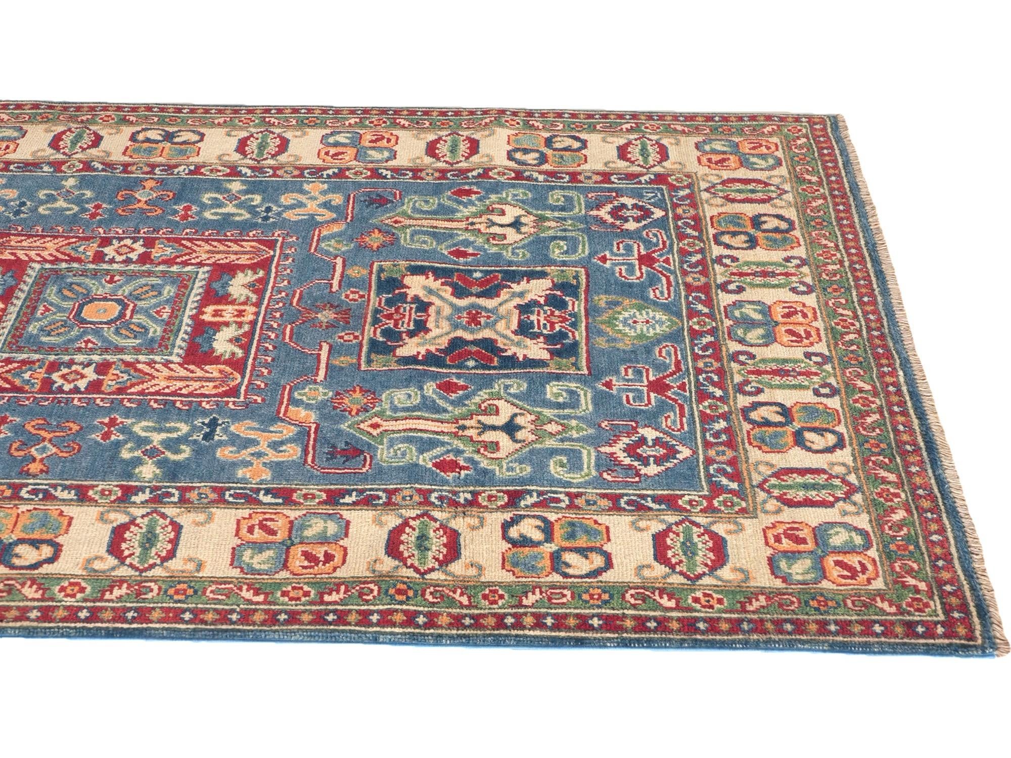 3' 11 x 5' 10 Hand Knotted Kazak Rug