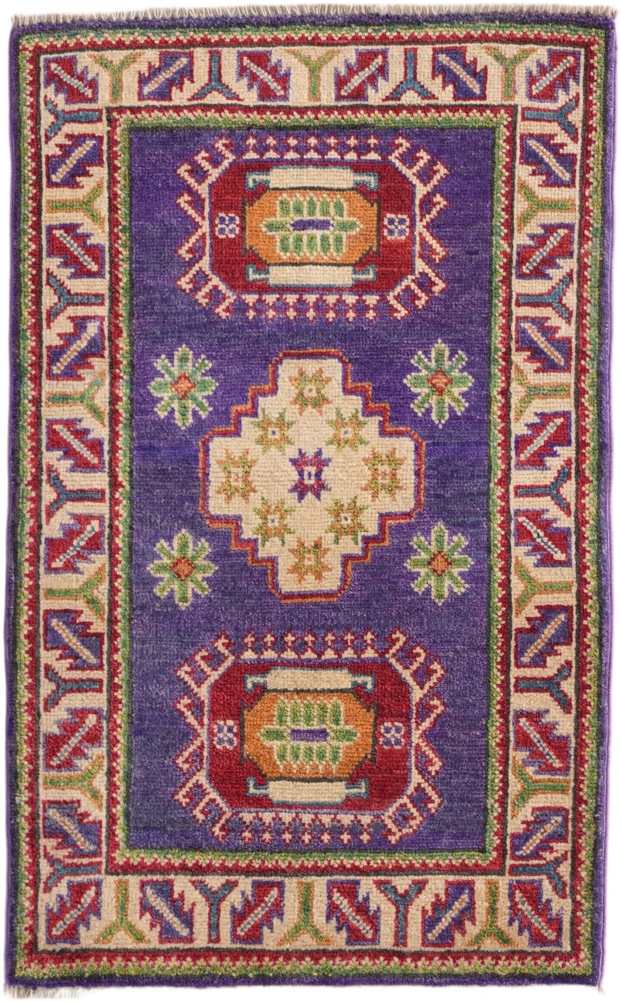2' x 3' 2 Hand Knotted Kazak Rug