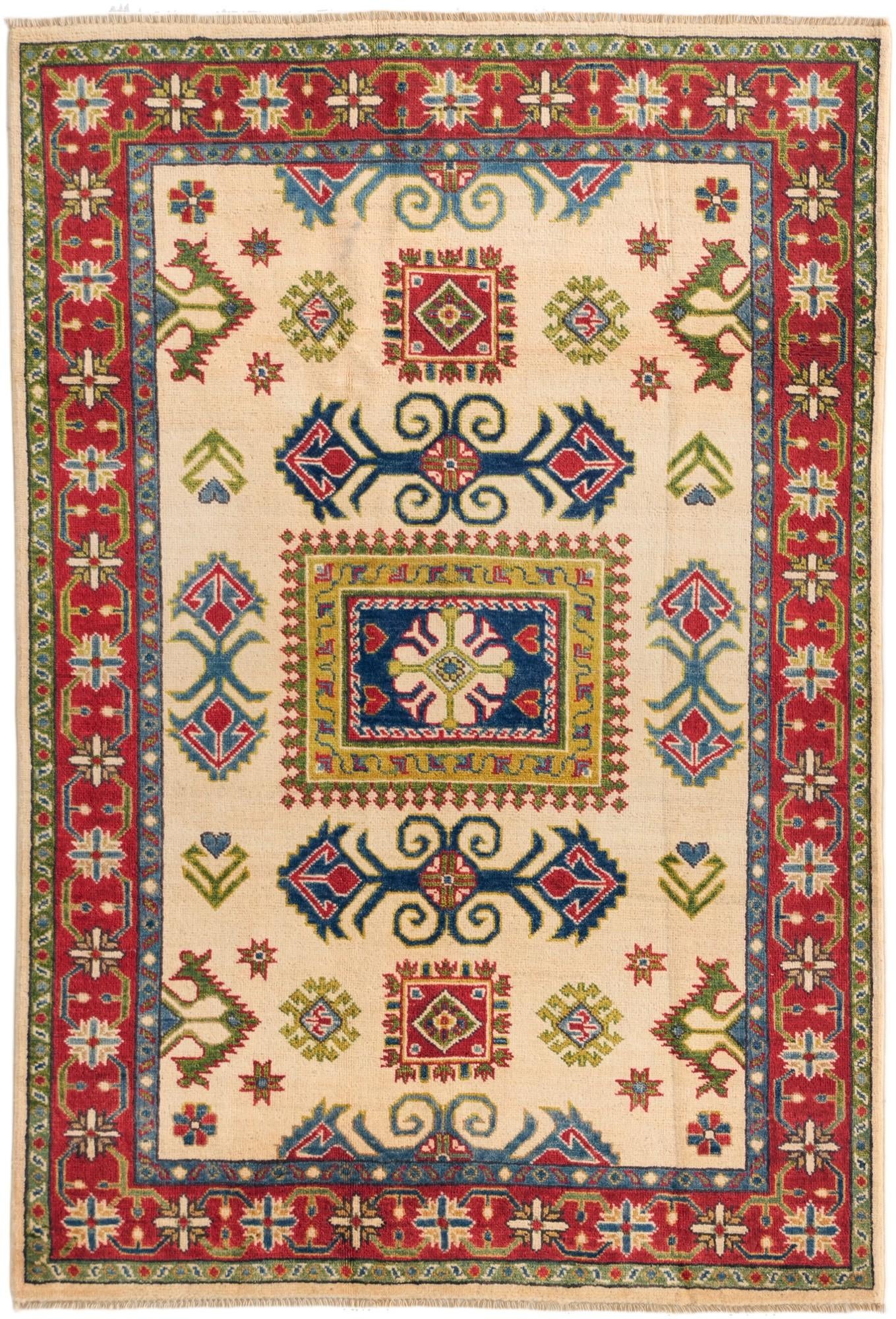 4' x 5' 11 Hand Knotted Kazak Rug