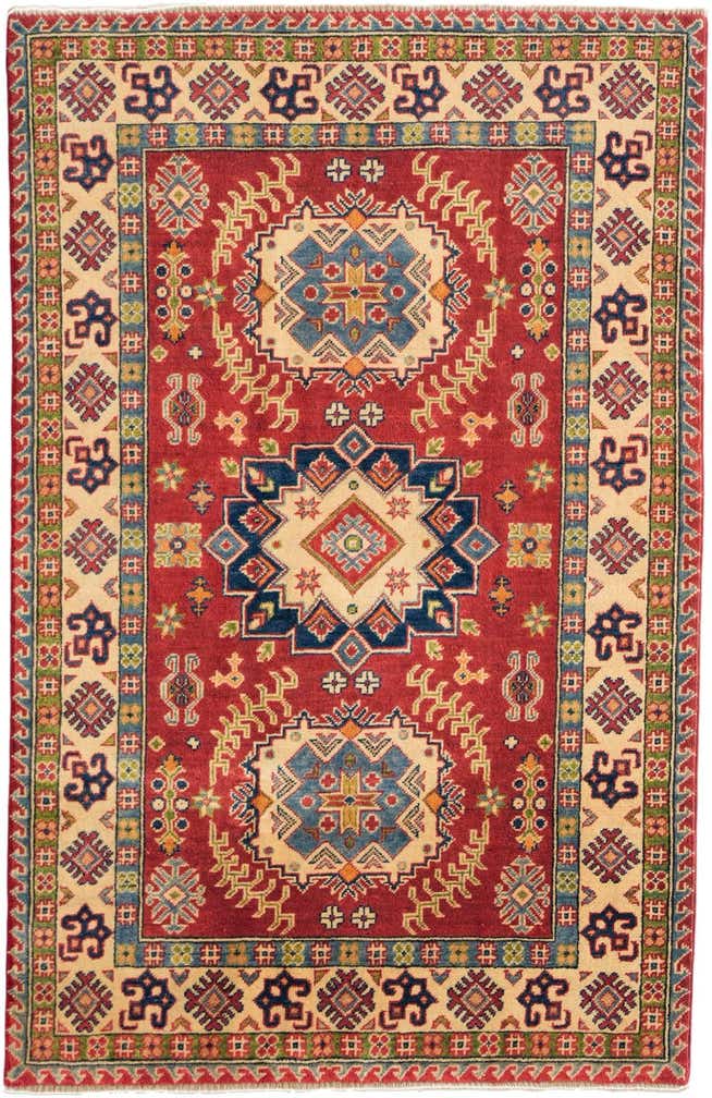 4' x 6' 2 Hand Knotted Kazak Rug
