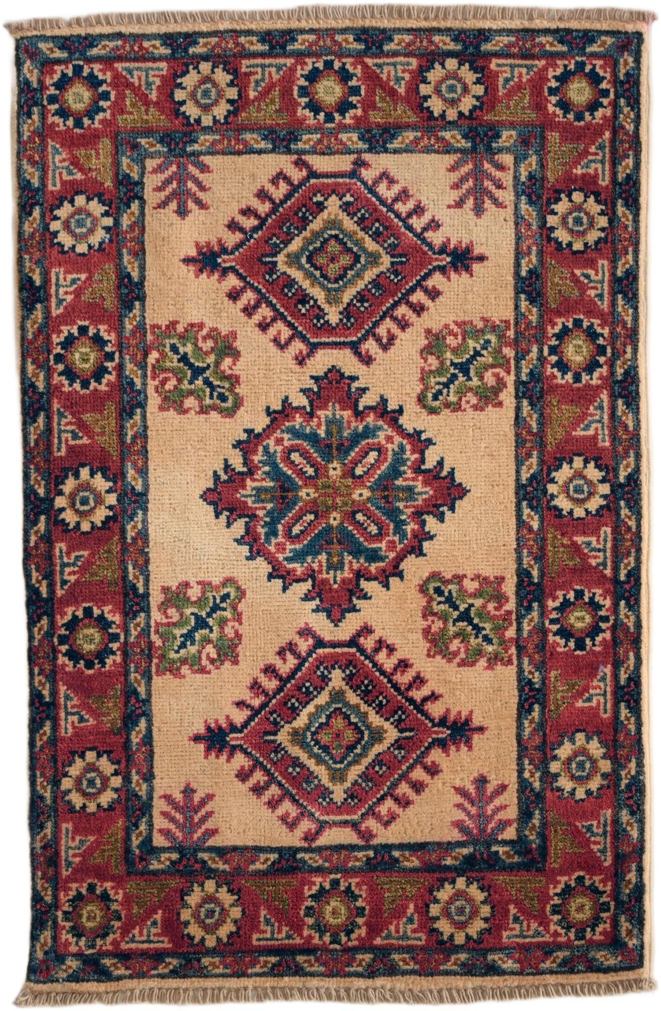 2' x 3' Hand Knotted Kazak Rug