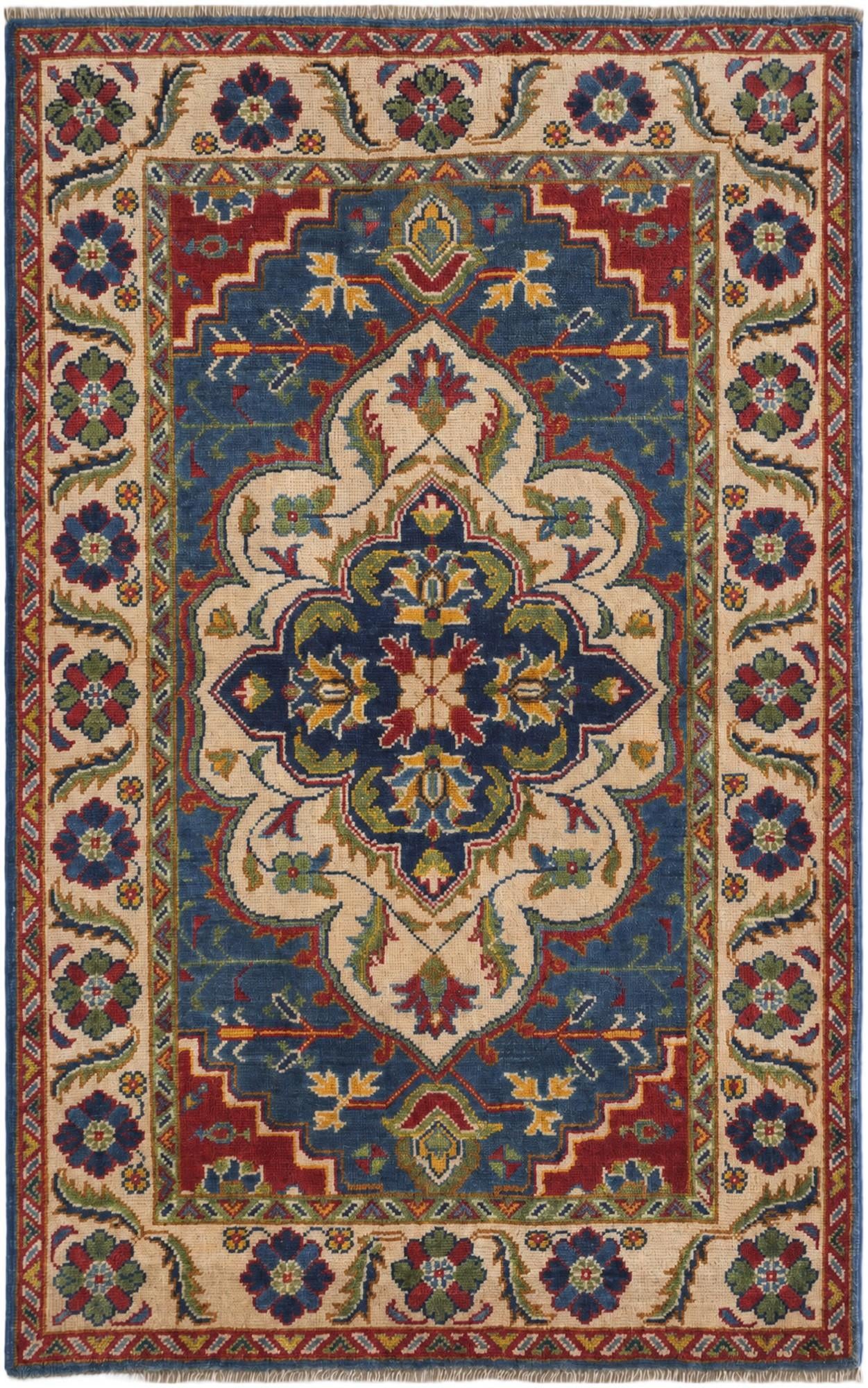 3' 1 x 4' 11 Hand Knotted Kazak Rug
