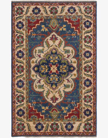 3' 1 x 4' 11 Hand Knotted Kazak Rug