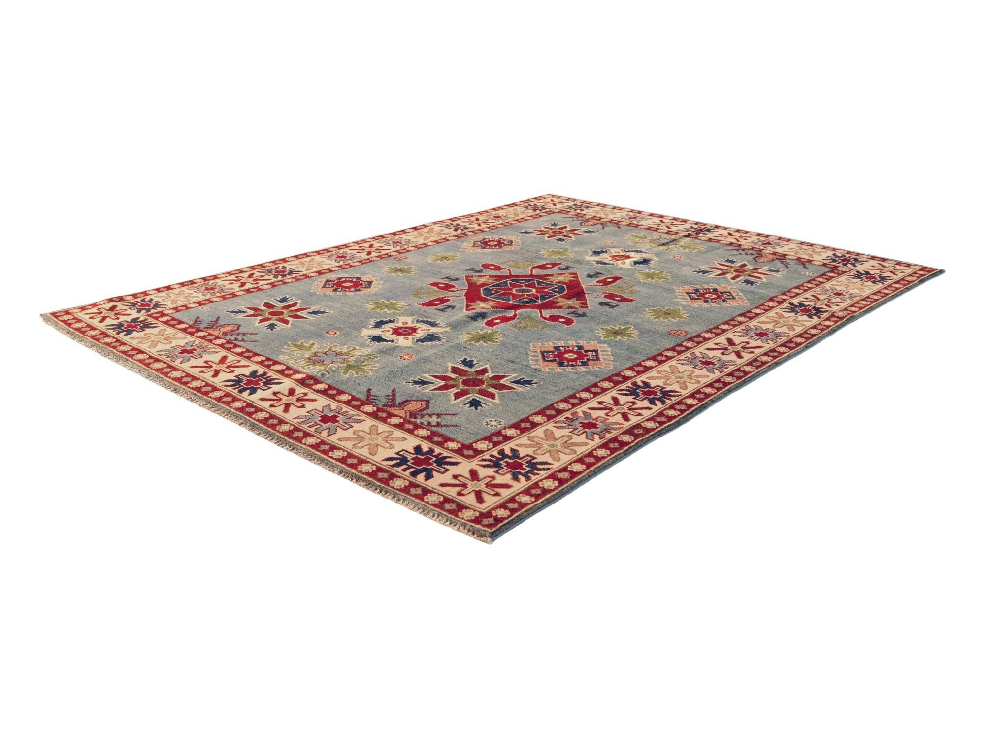 5' 2 x 6' 7 Hand Knotted Kazak Rug