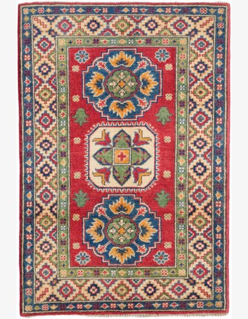 2' 8 x 4' Hand Knotted Kazak Rug