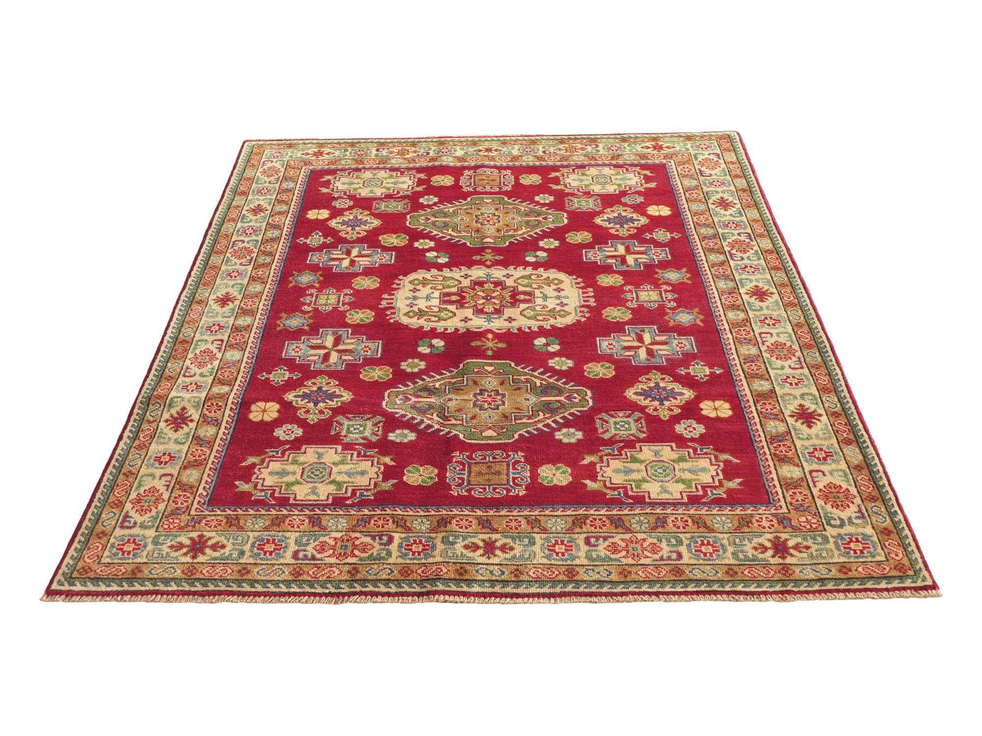 Detail image 5 of 10: 4' 11 x 6' 9 Hand Knotted Kazak Rug