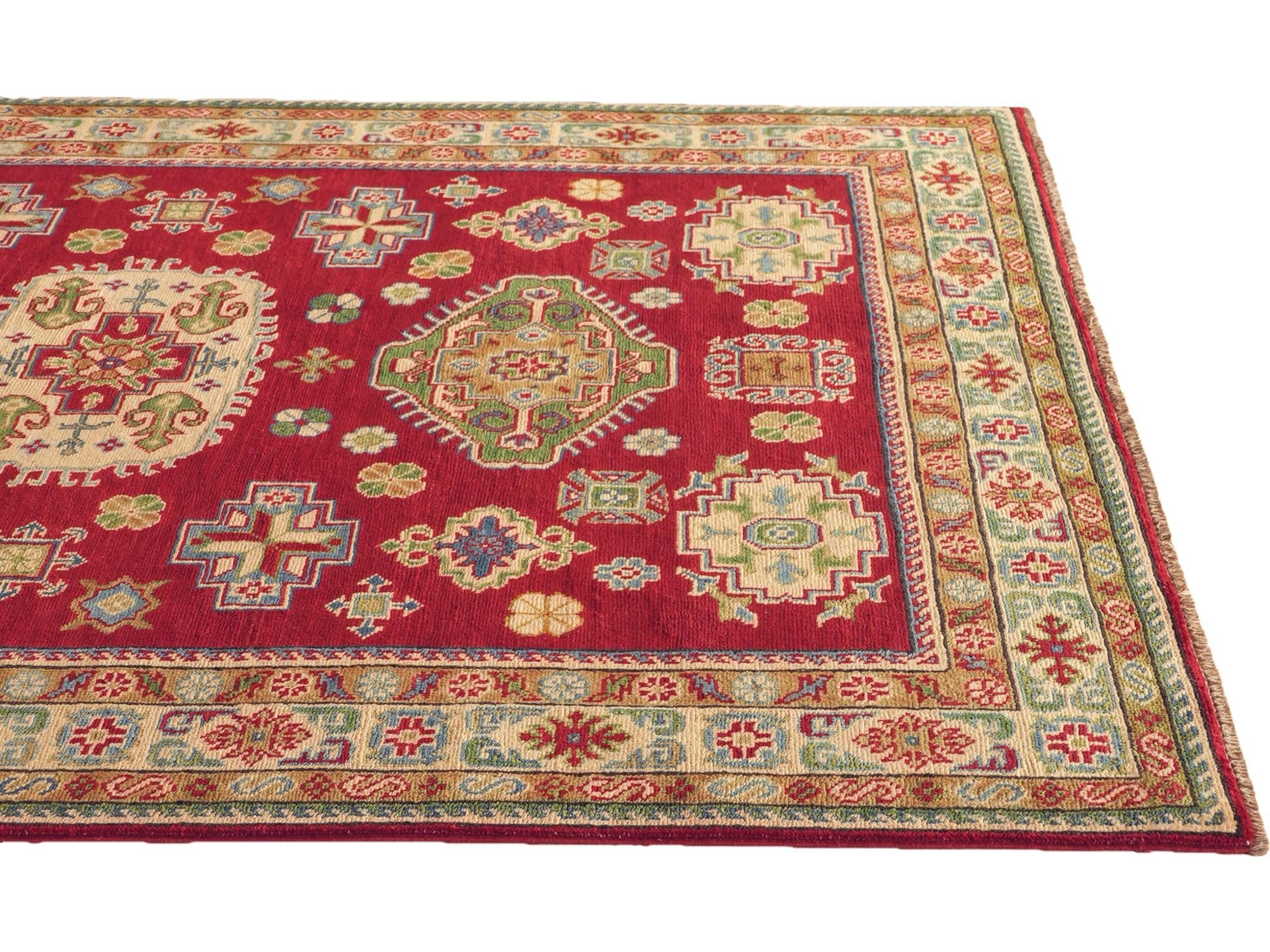 Detail image 6 of 10: 4' 11 x 6' 9 Hand Knotted Kazak Rug
